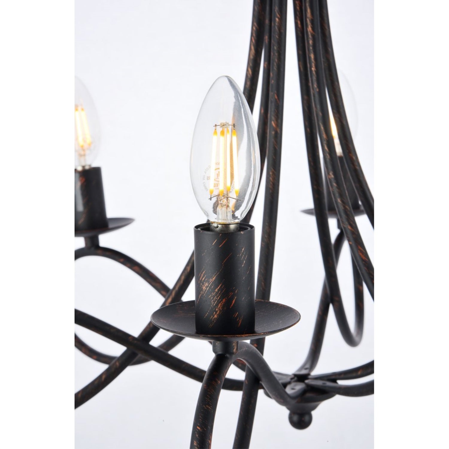 Elegant Lighting Lyndon Collection 6-Light Pendant Lamp, Dark Bronze Finish