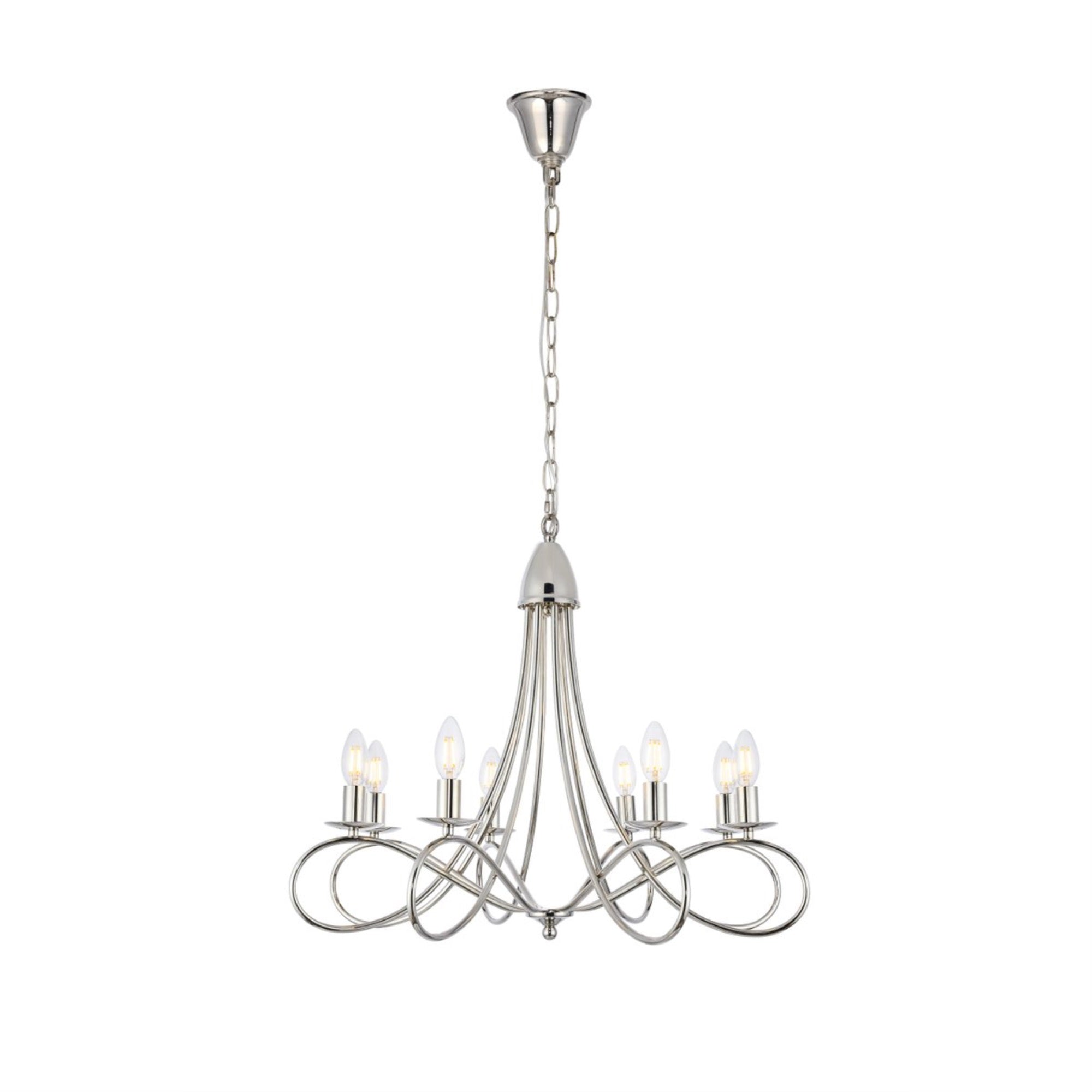 Lyndon 8 light polished Nickel Pendant