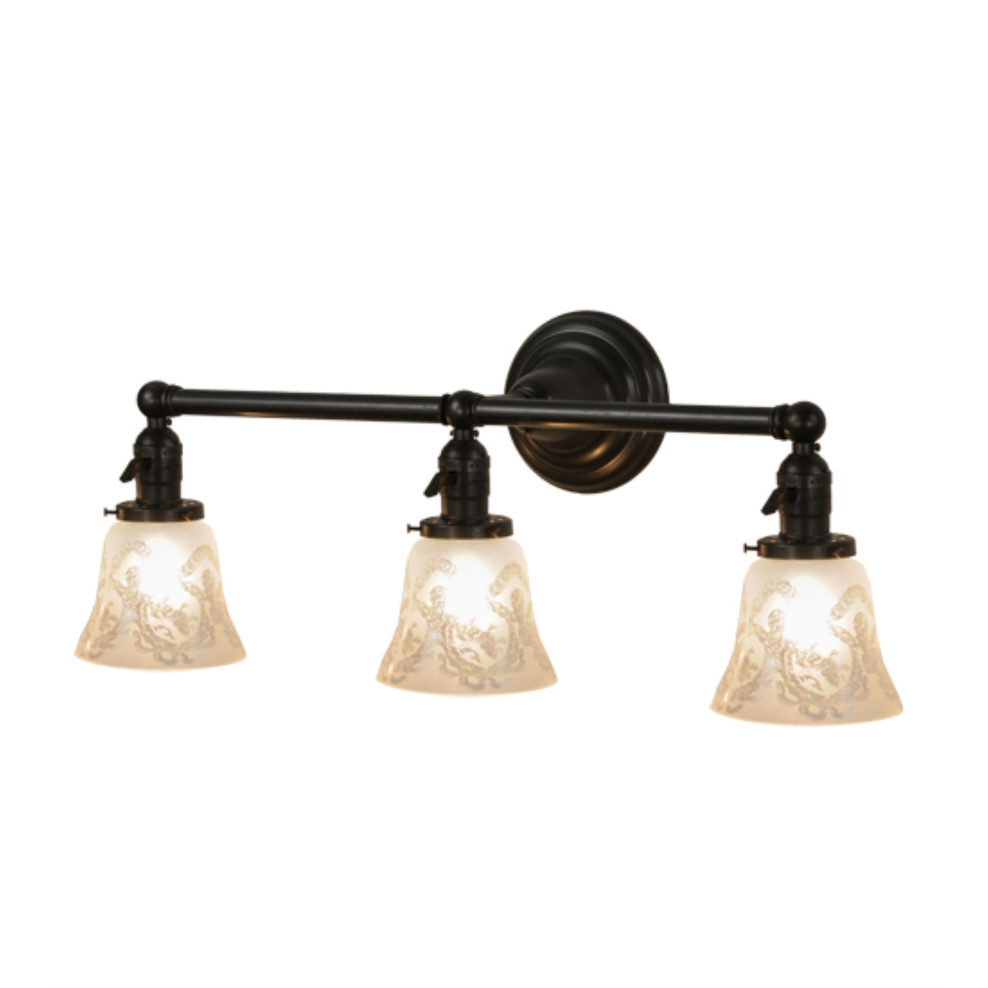 25 inch Wide Revival Gas & Electric 3 Light Vanity Light