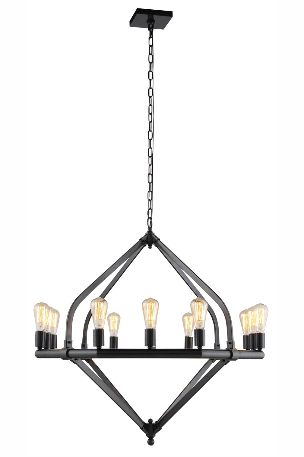 Elegant Lighting Pendant Lamp, 39in x 39in x 36in, Metal, Bronze Finish, Model 1472G39BZ