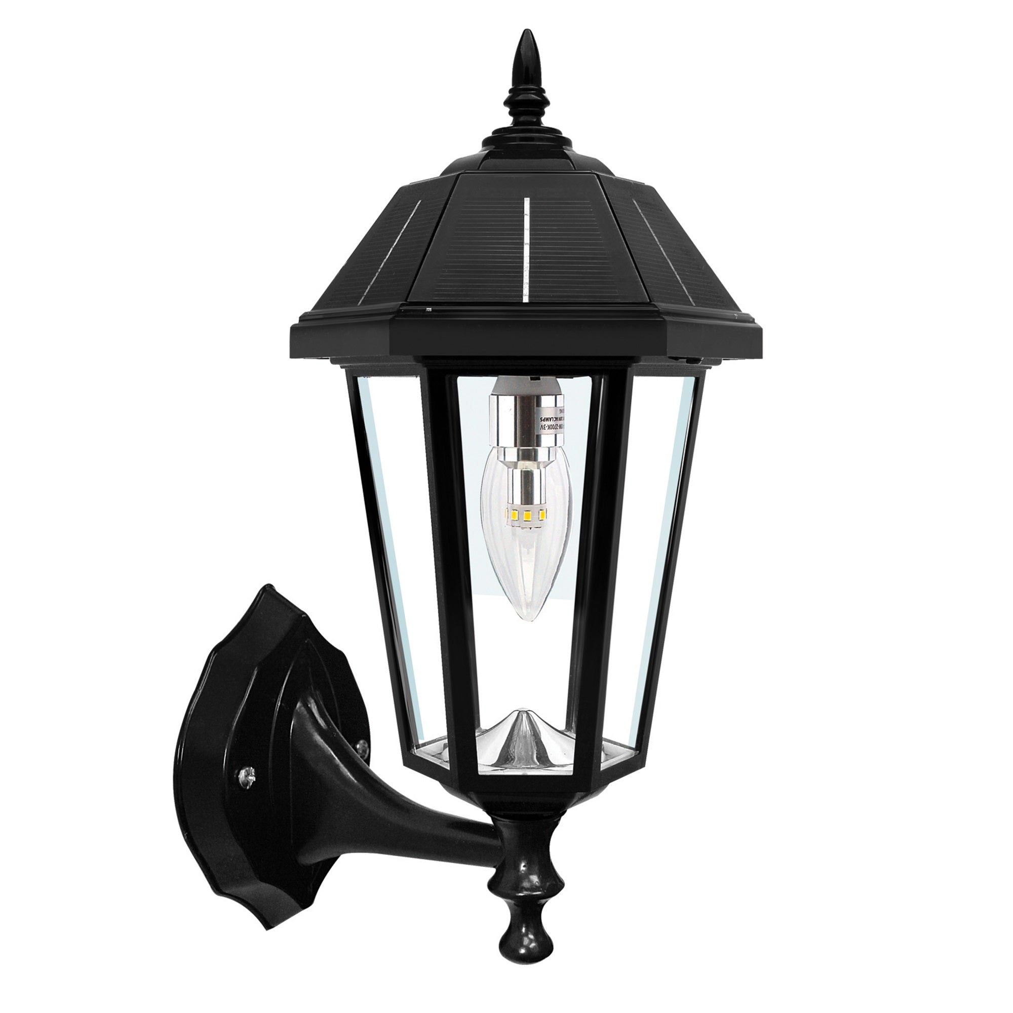 Gama Sonic Topaz Solar Light For Outdoors, Led Lamp For Wall Mount, Pier Mount, 3-Inch Fitter, Black, 149033