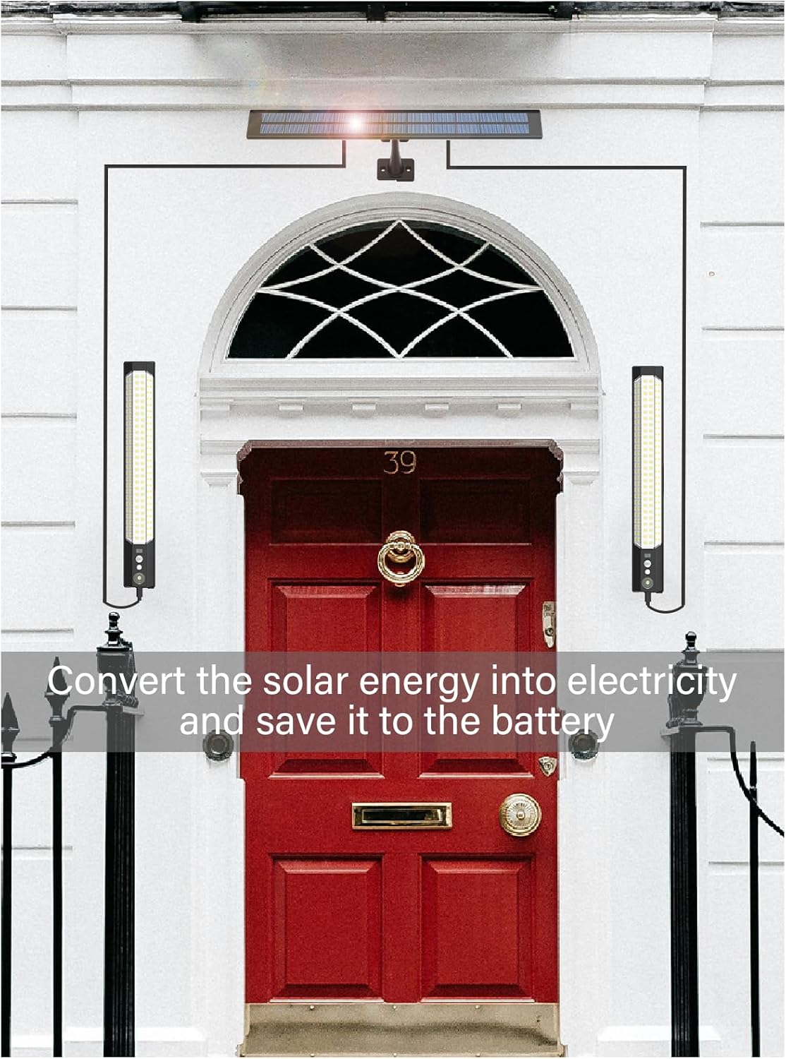 1500W Solar Motion Sensor Lights Outdoor – 316 LED, 1500LM, Detachable Handheld, 2-Pack