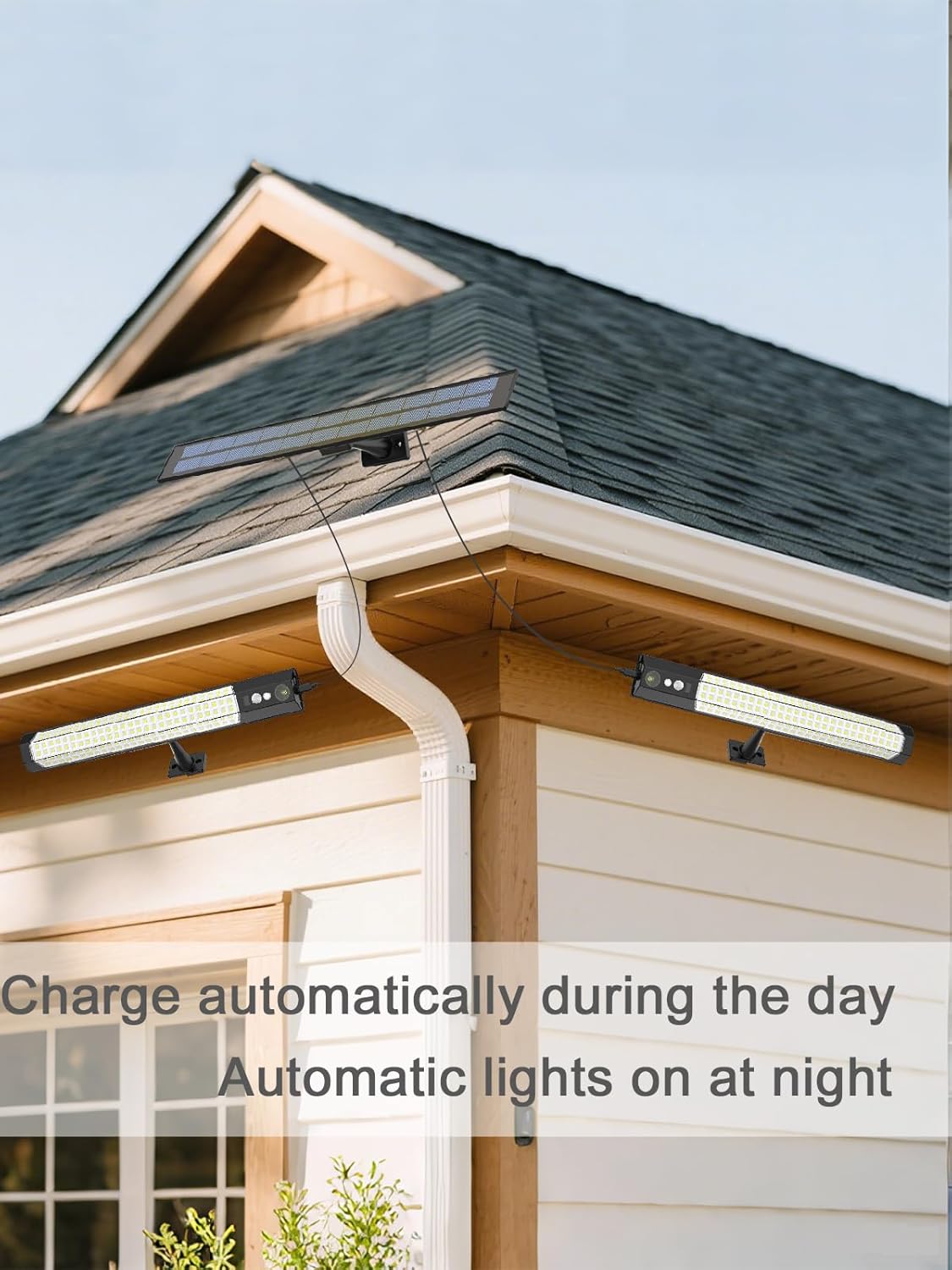 1500W Solar Motion Sensor Lights Outdoor – 316 LED, 1500LM, Detachable Handheld, 2-Pack