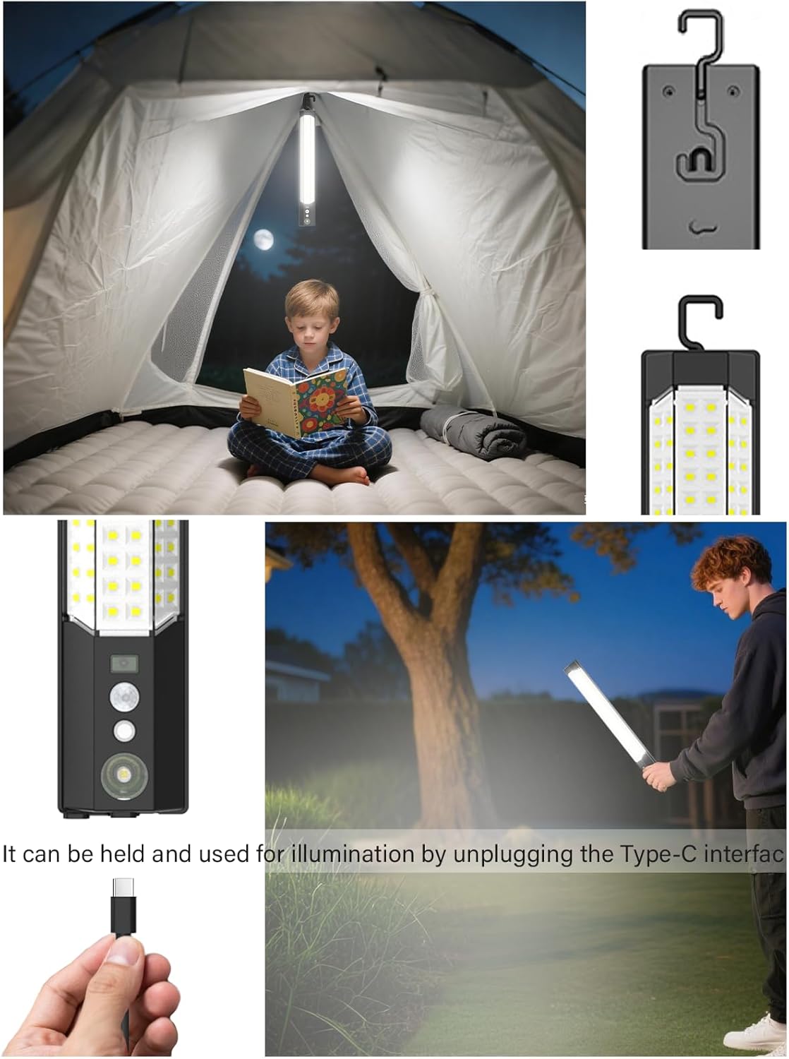 1500W Solar Motion Sensor Lights Outdoor – 316 LED, 1500LM, Detachable Handheld, 2-Pack