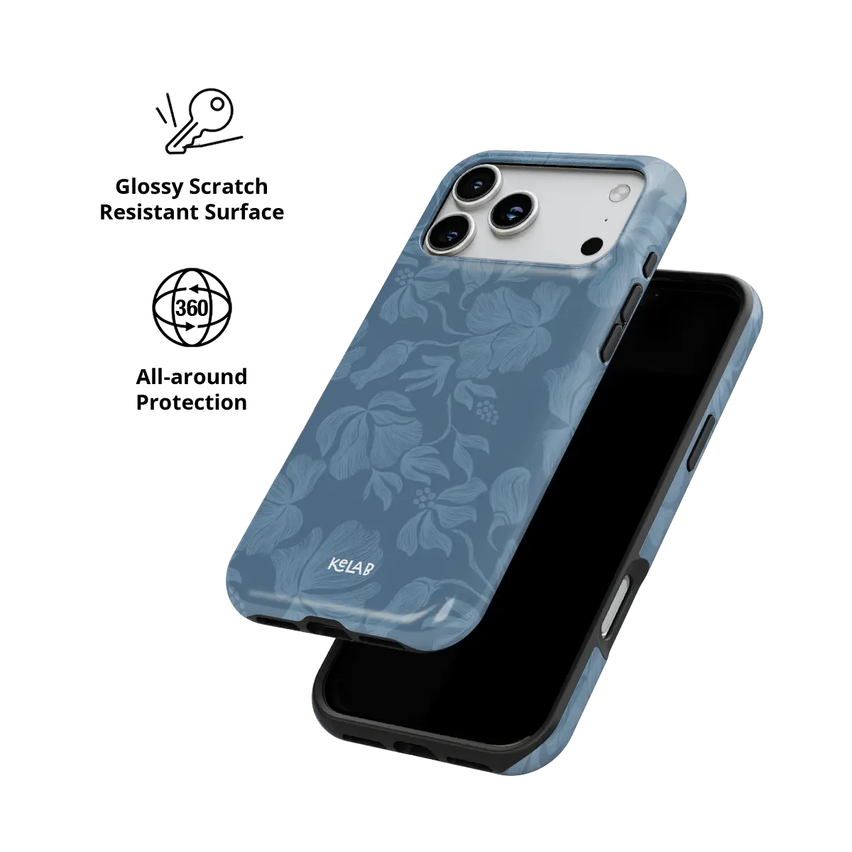 Cerulean | Dusty Blue Floral iPhone Case