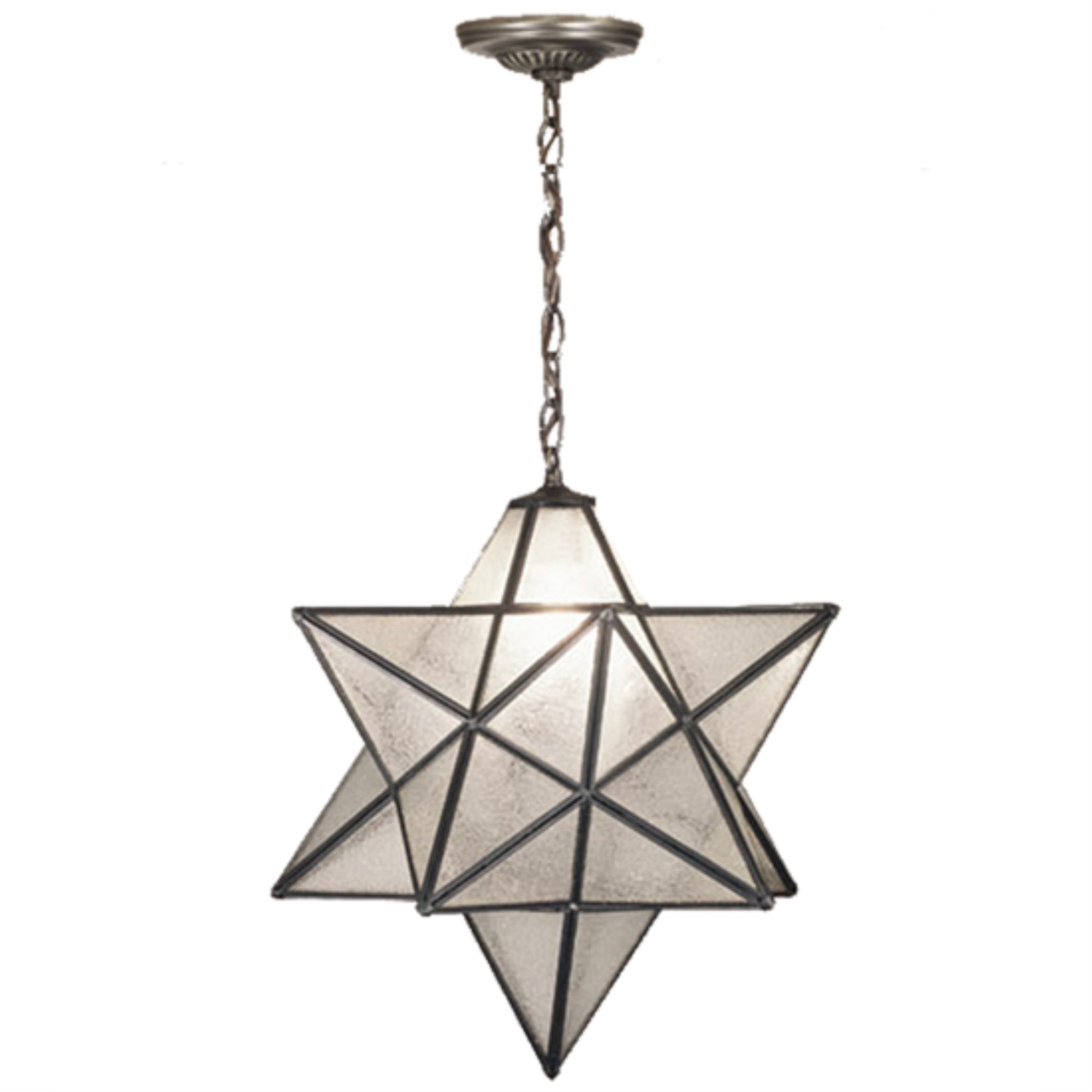 Meyda Tiffany Lighting 24in Width Clear Metal Pendant Model 15151