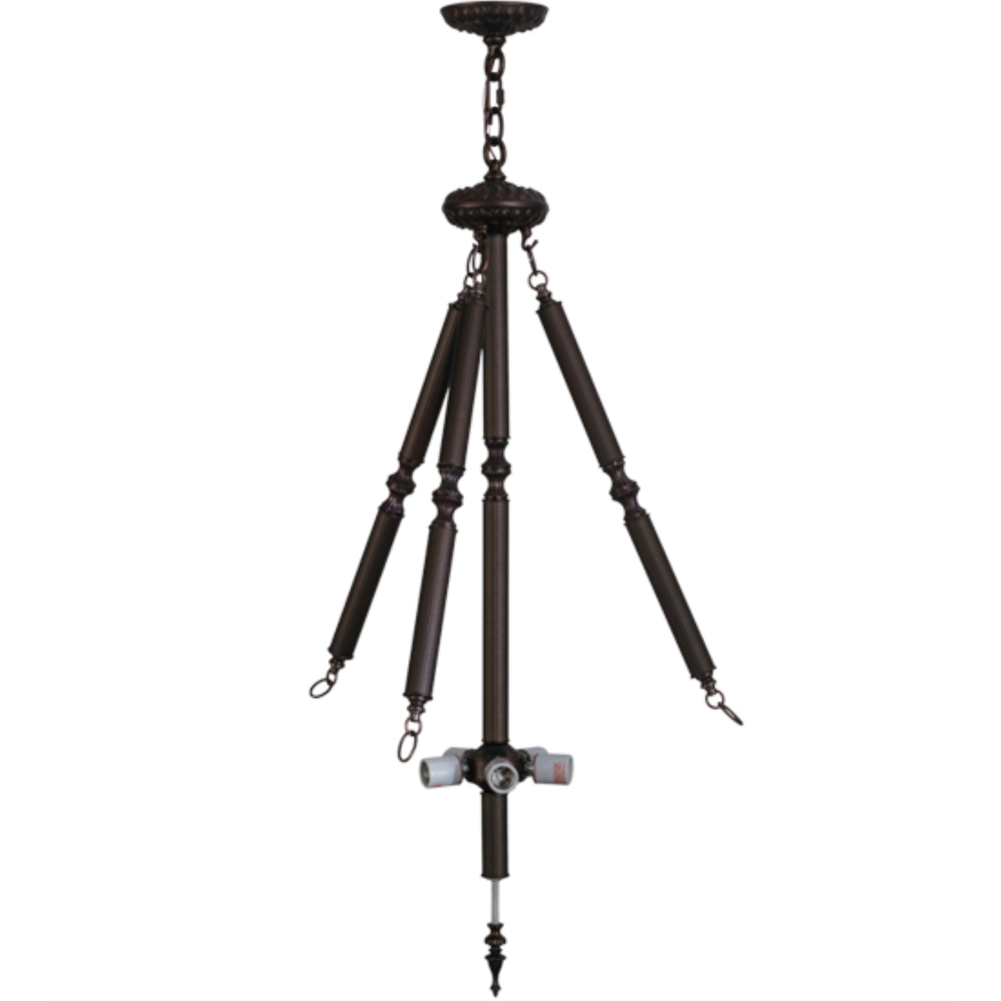 22 inchW Mahogany Bronze 5 LT Inverted Pendant Hardware