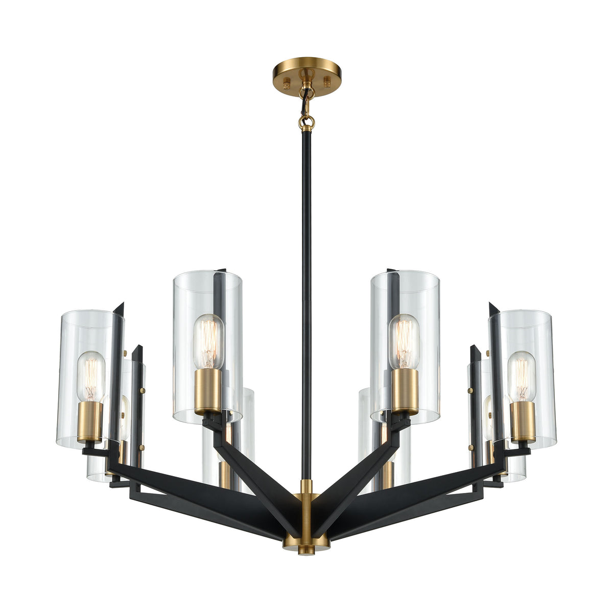 Blakeslee 8 Chandelier Matte Black/Satin Brass
