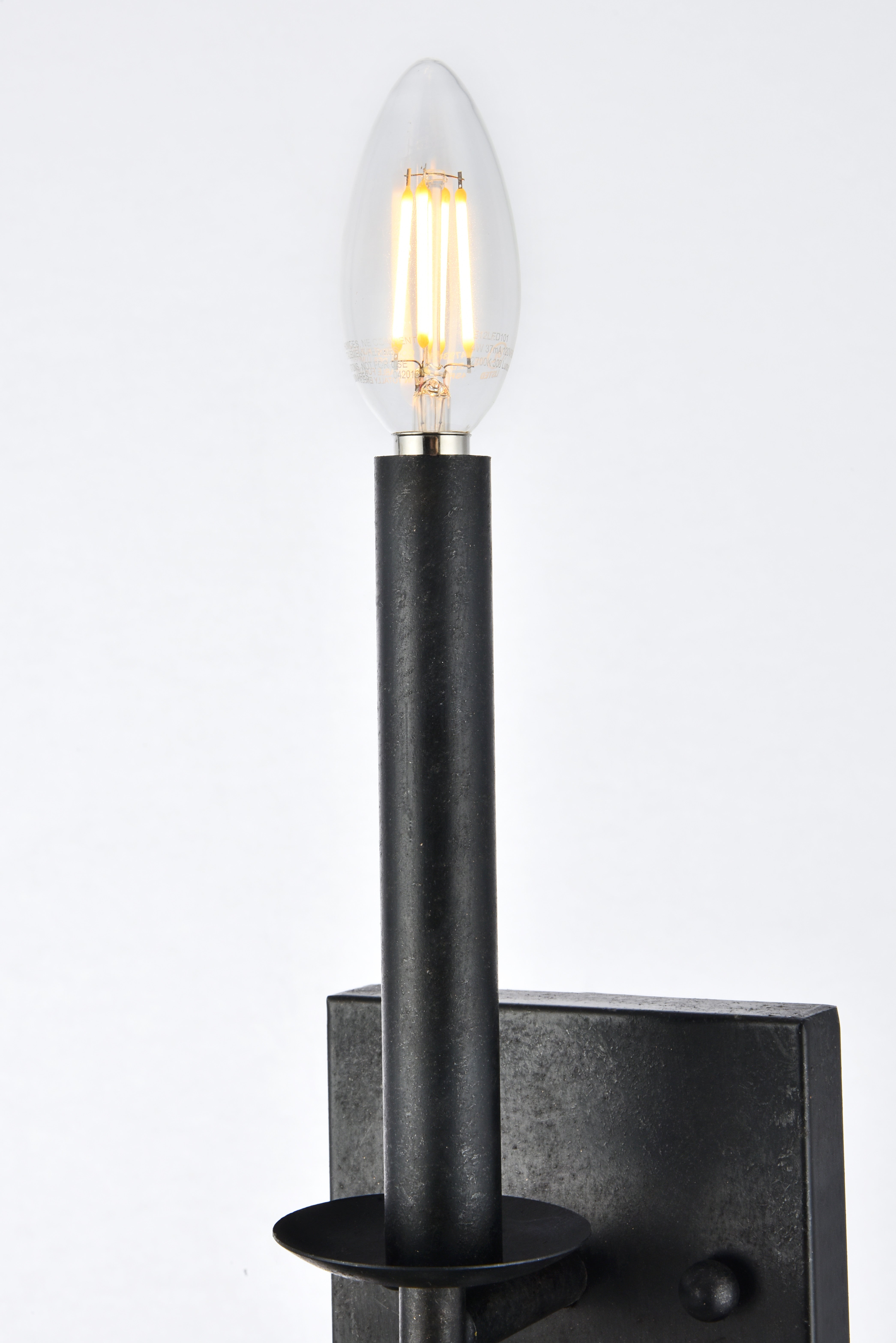 Elegant Lighting Vintage Bronze Wall Sconce With Glass Shade - 1 Light Fixture