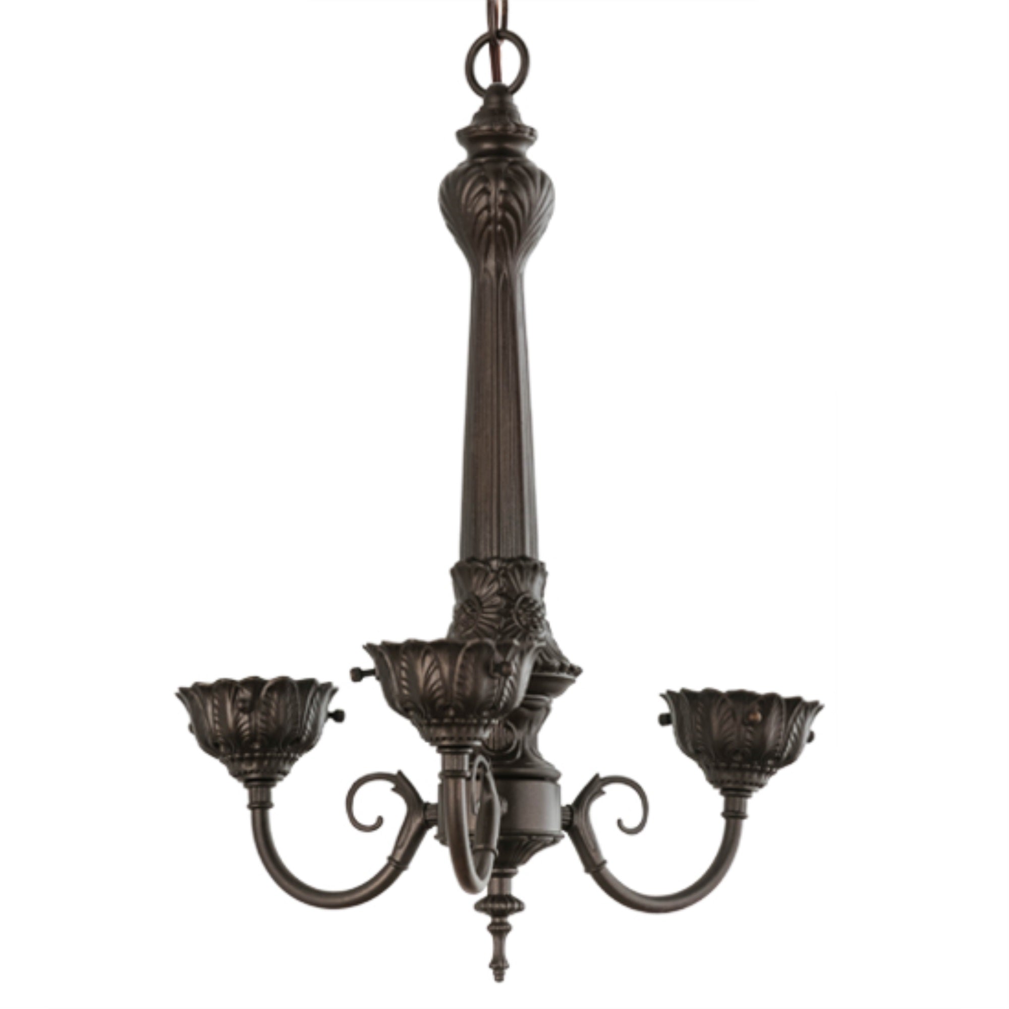 14 inchW Mahogany Bronze 3 LT Chandelier Hardware