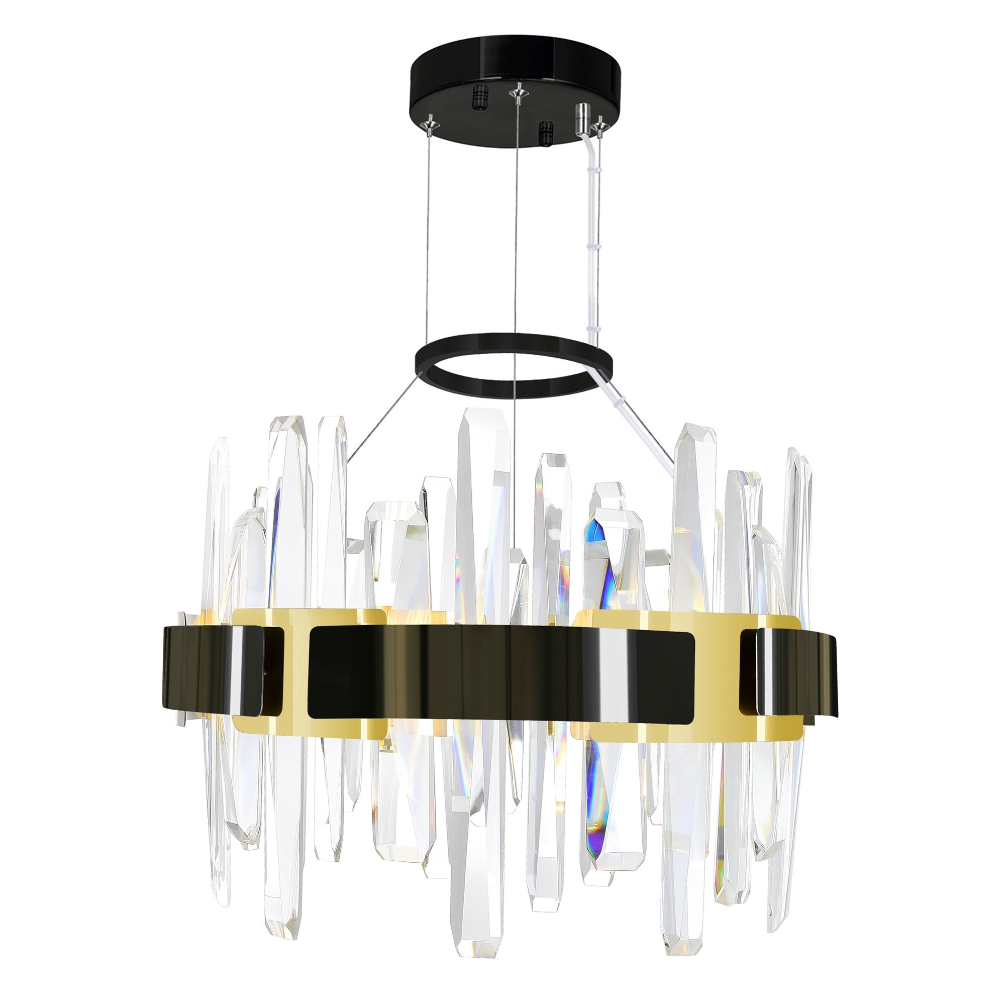 CWI Lighting Aya LED Chandelier, Pearl Black Metal, Model 1592P18-612