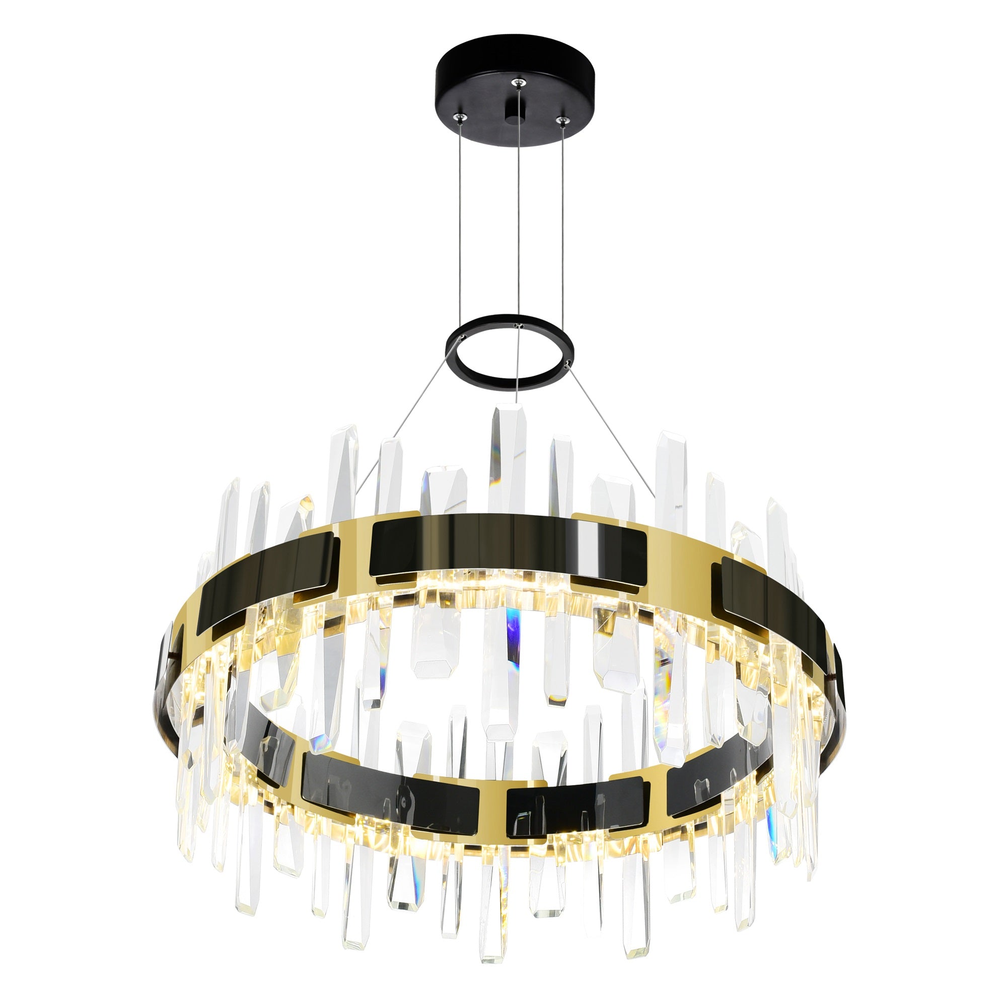 CWI Lighting Aya LED Chandelier, Pearl Black Metal, Model 1592P24-612, 24-inch