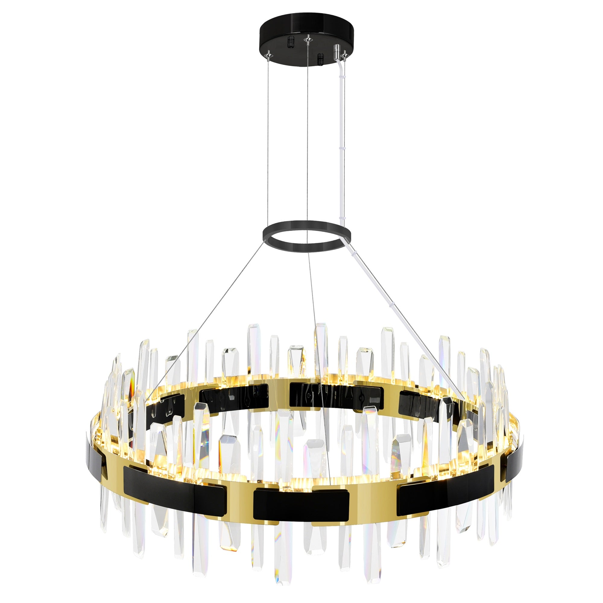 CWI Lighting Aya LED Chandelier, Pearl Black Metal, Model 1592P32-612, Modern Design