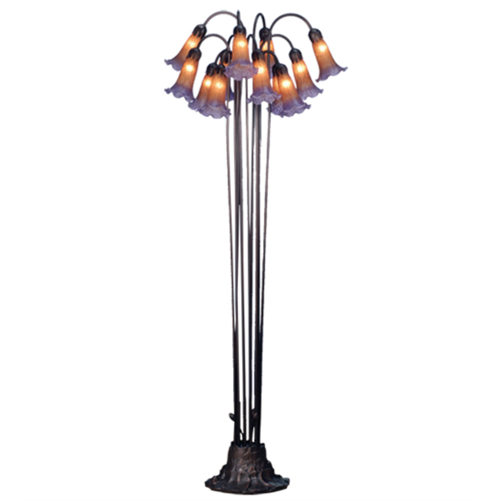 Meyda Tiffany Lighting Fixture, 60in Height, Metal, Amber/Purple, Model 15946