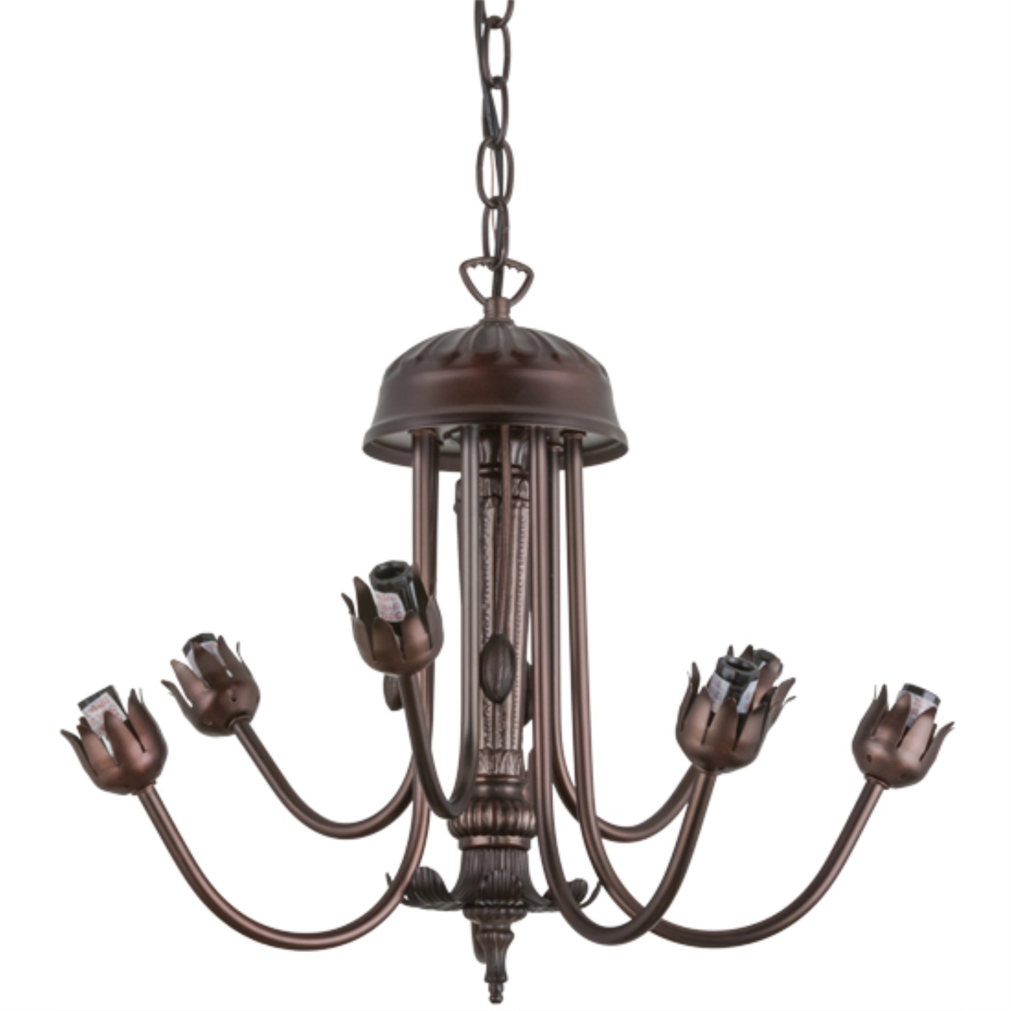 17 inchW Mahogany Bronze 7 LT Chandelier Hardware