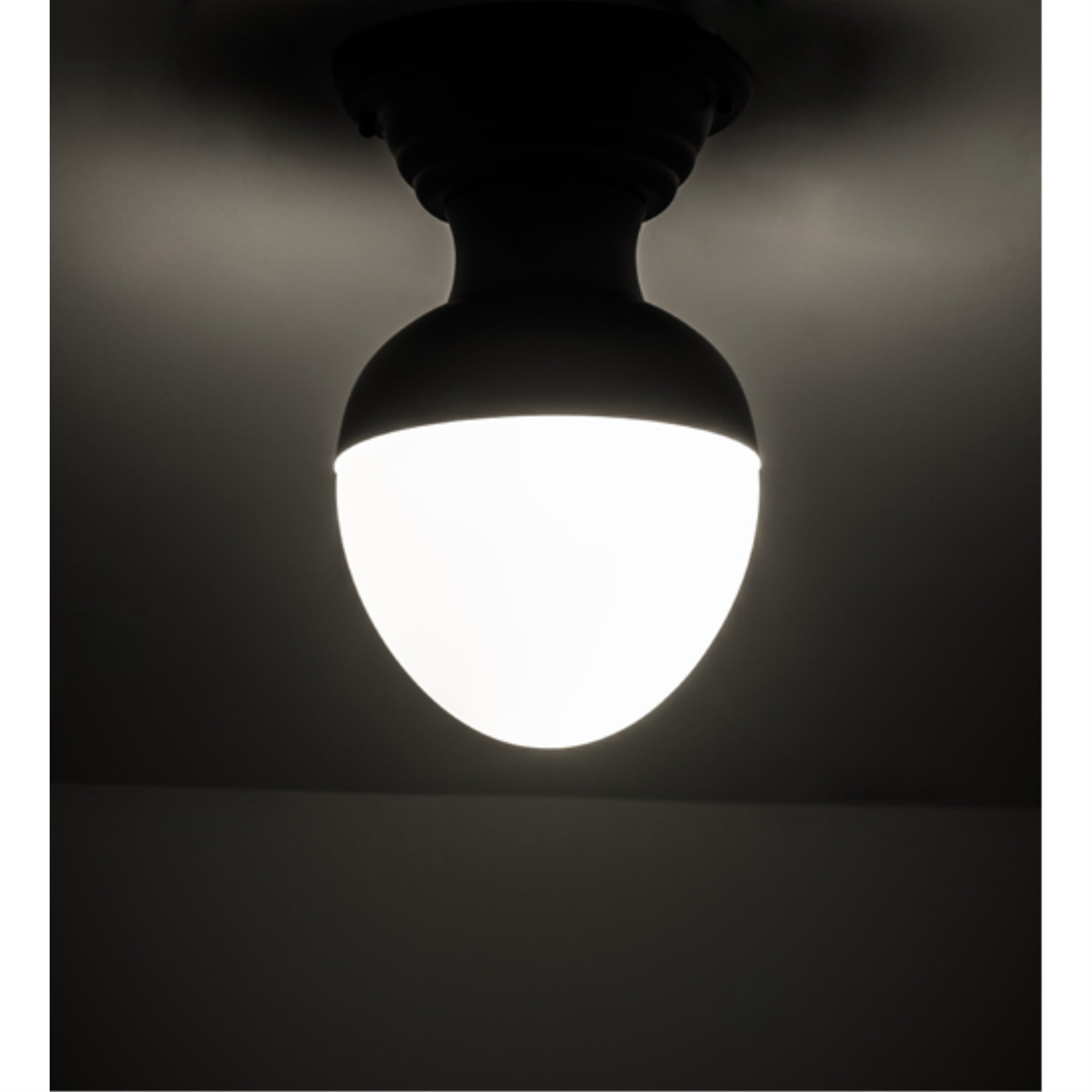 Meyda Lighting 8.5in Huevo Flushmount Light Fixture, Metal, Black