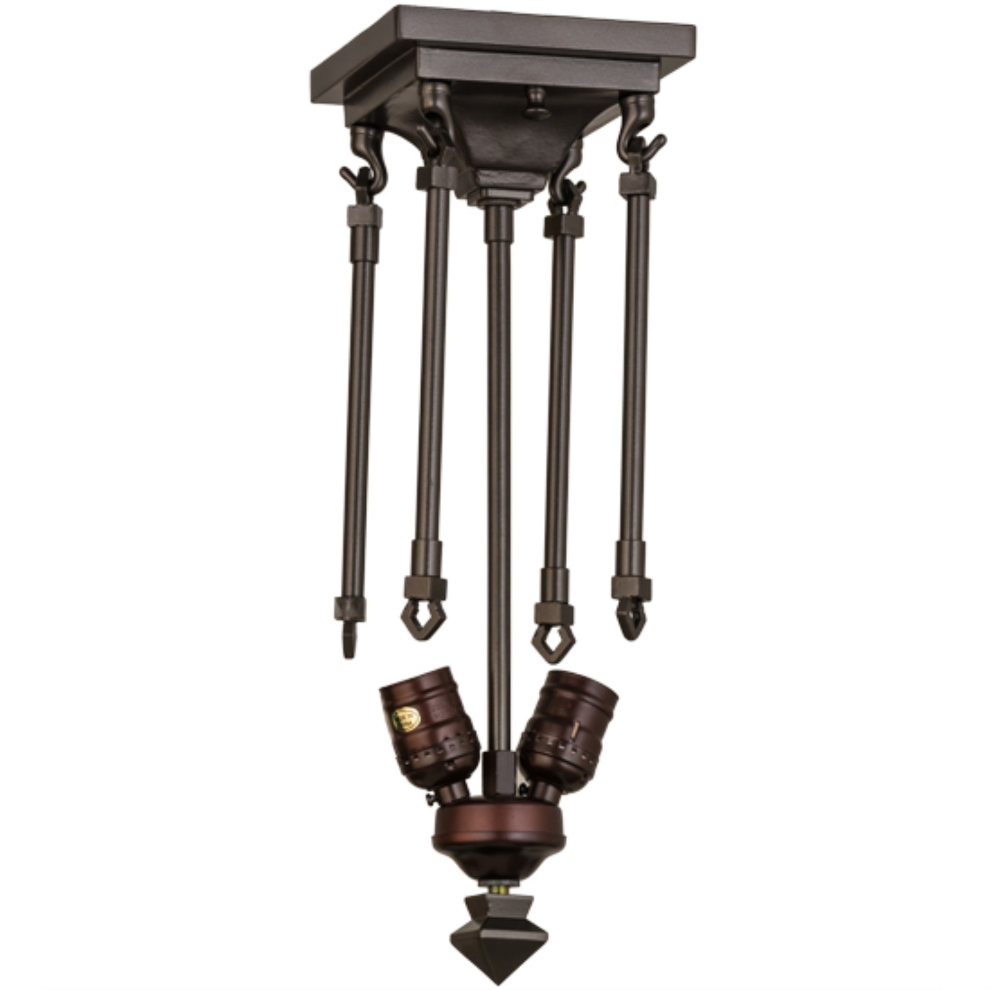 Generic Oil Rubbed Bronze Semi-Flushmount Light Fixture - 16inH, 2 Lights