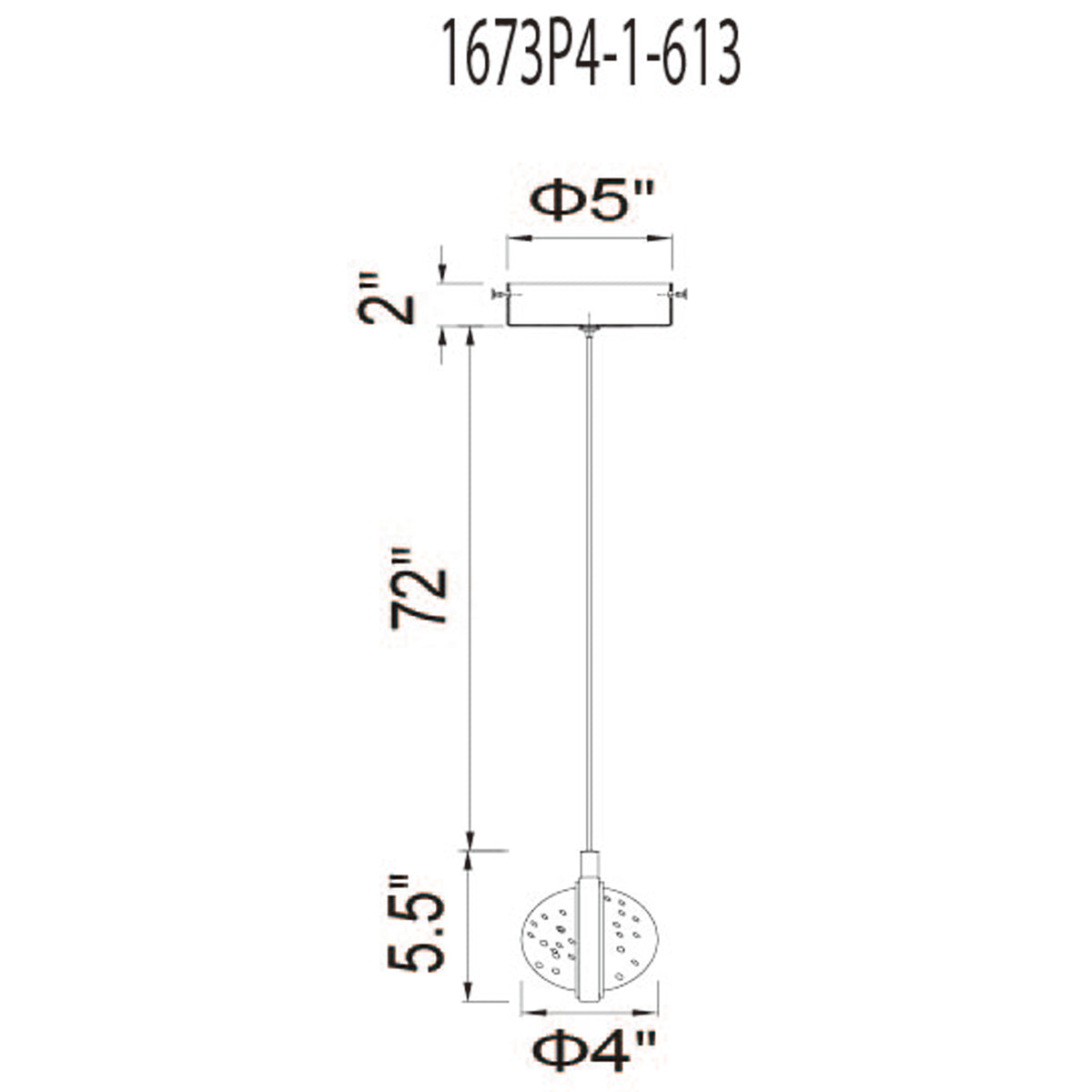 Salvador 4 in LED Integrated Polished Nickel Pendant