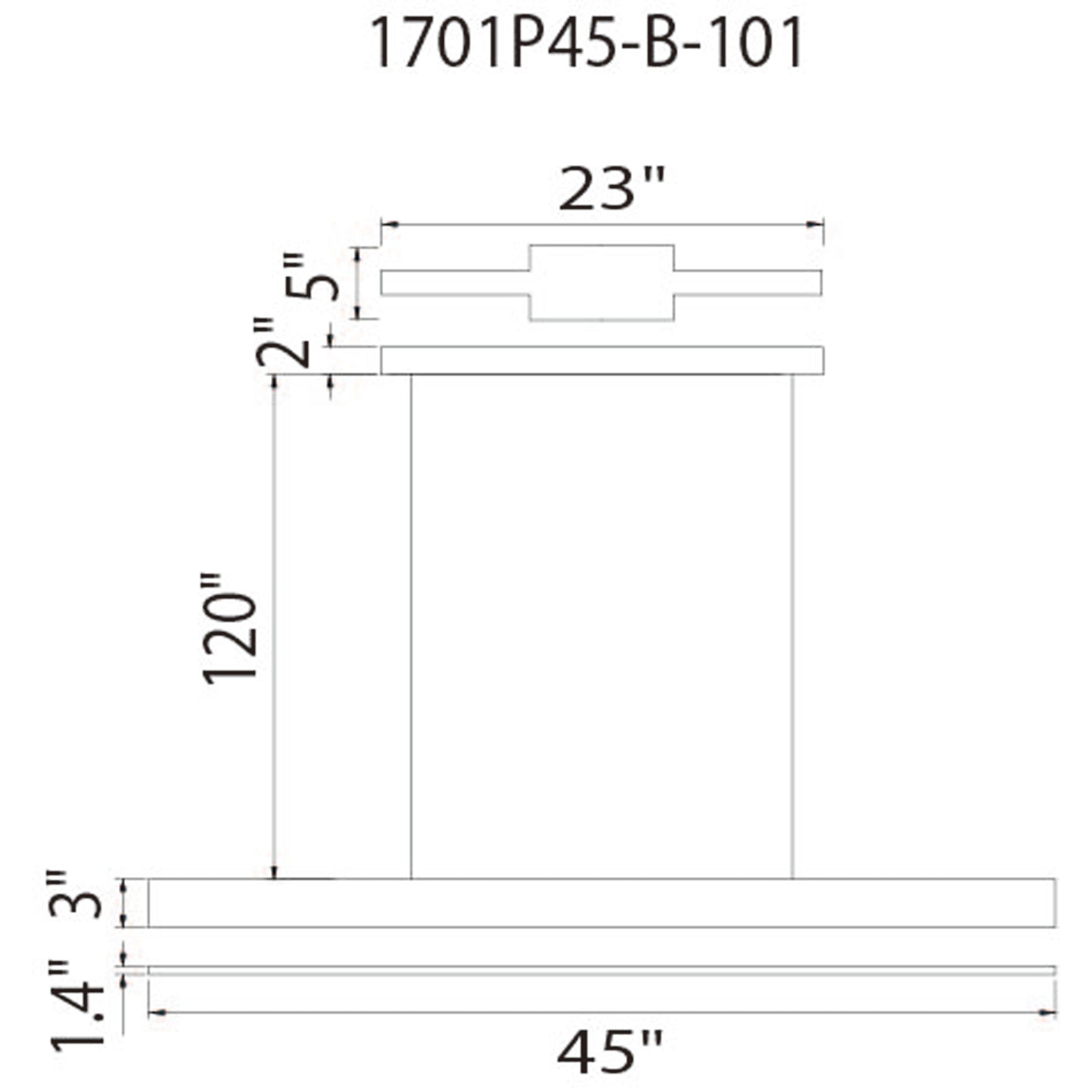 Pienza 5 in LED Integrated Black Chandelier