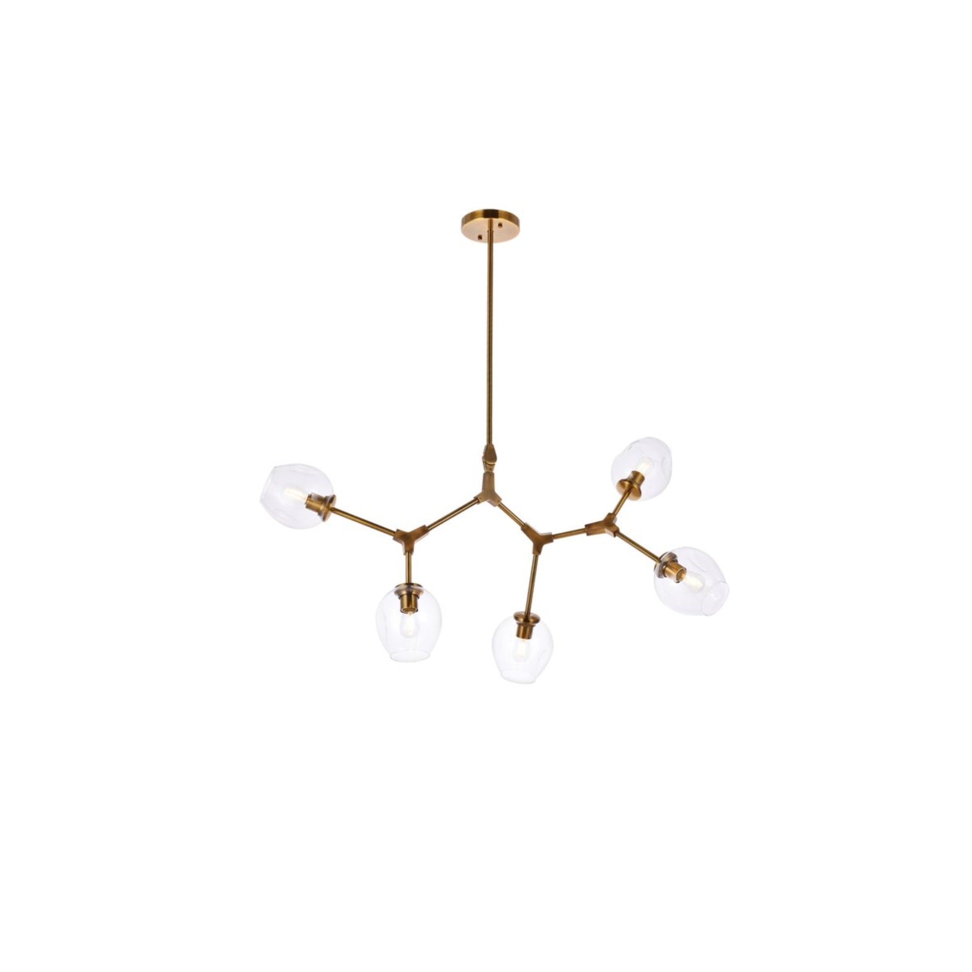 Elegant Lighting Indoor Modern Home Decorative Bright Cavoli 5 Lights Brass Chandelier
