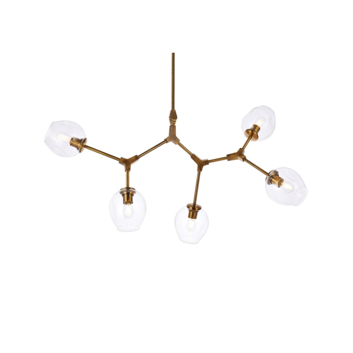 Elegant Lighting Indoor Modern Home Decorative Bright Cavoli 5 Lights Brass Chandelier