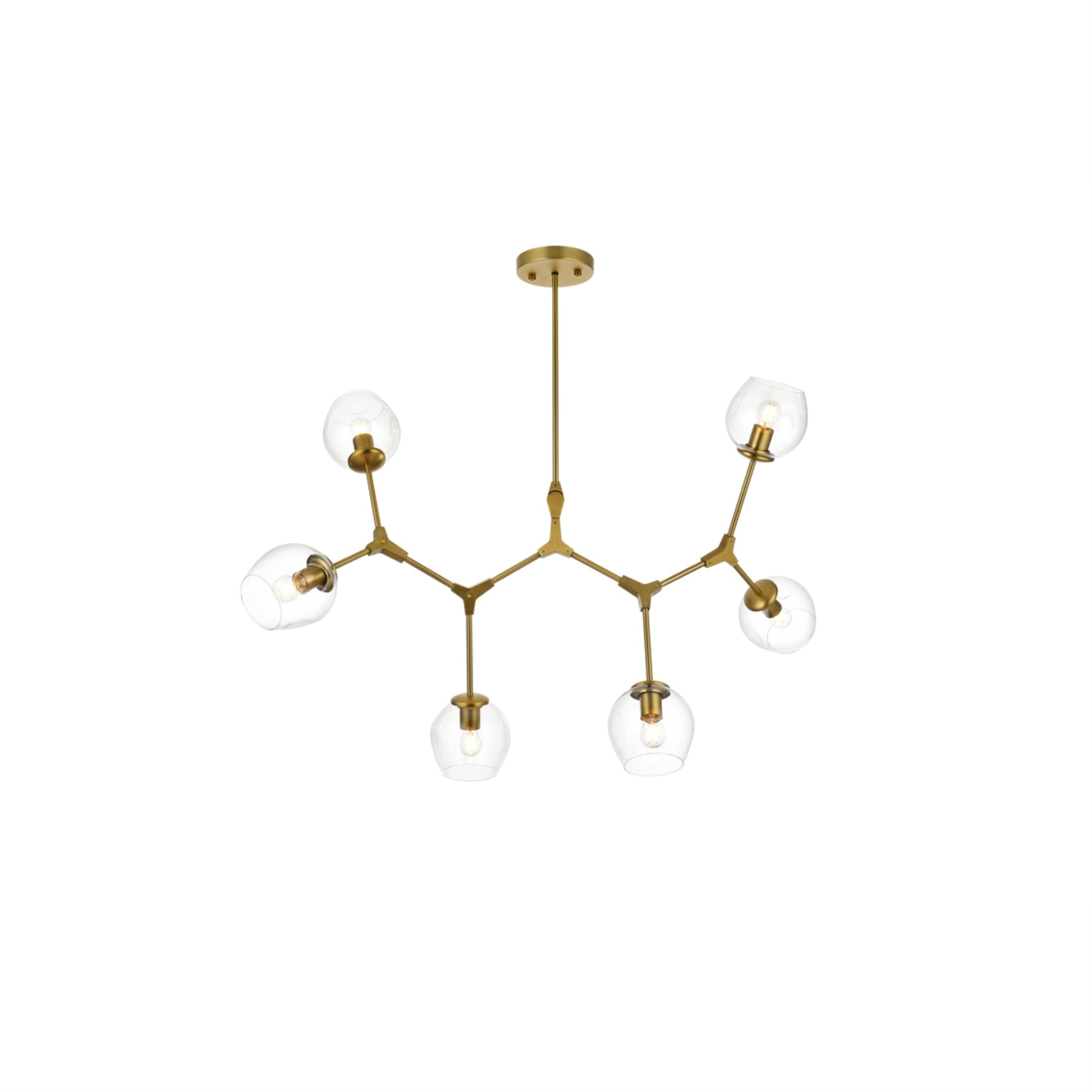 Elegant Lighting Cavoli Chandelier 49 Inch Brass Gold Finish