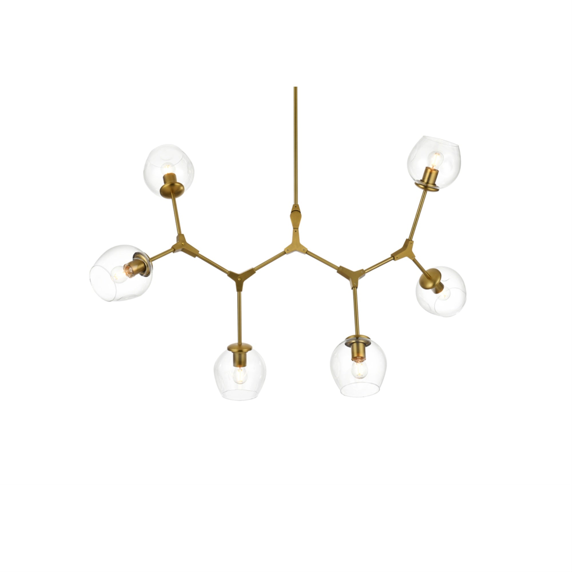 Elegant Lighting Cavoli Chandelier 49 Inch Brass Gold Finish