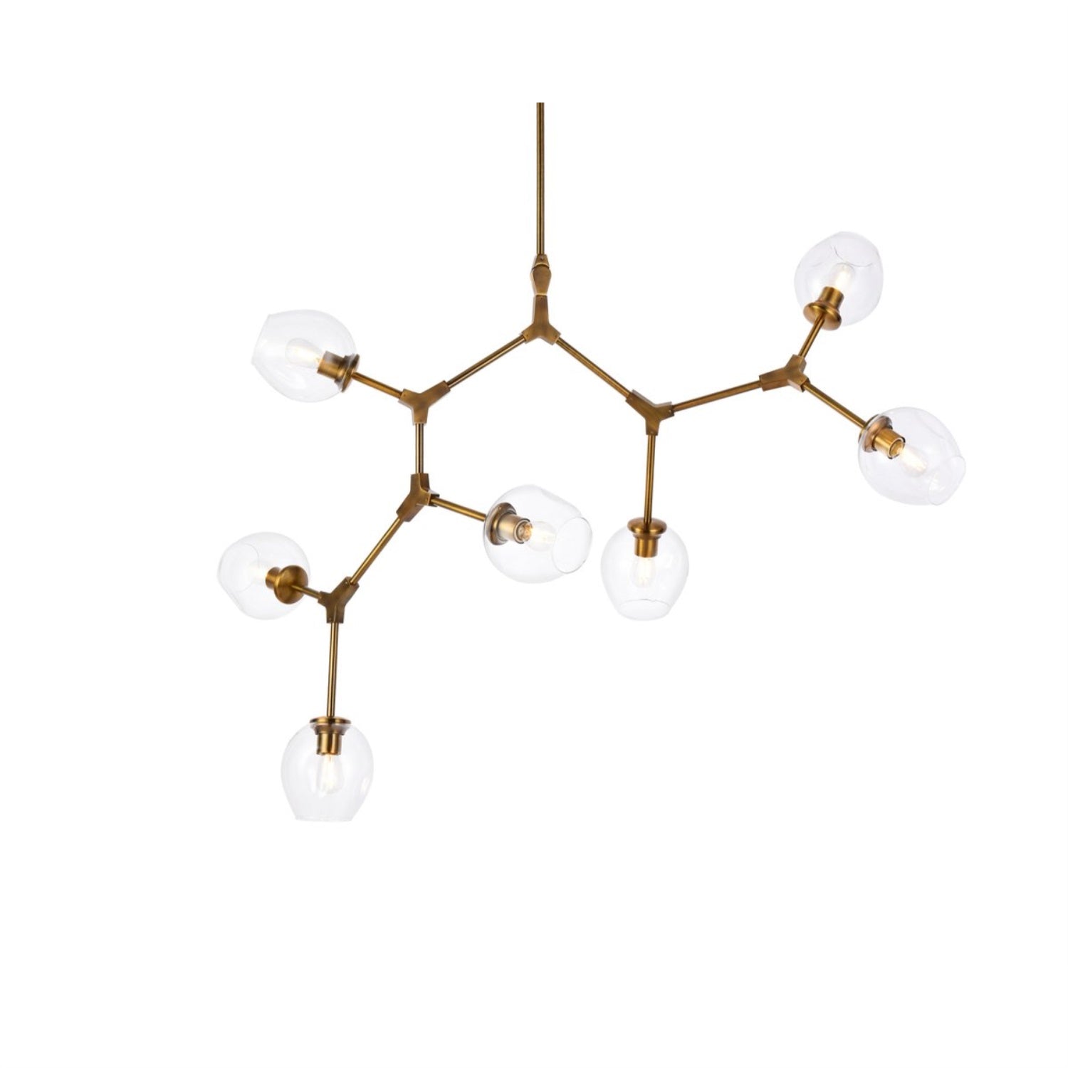 Elegant Lighting Brass Chandelier, 7 Lights, Metal, 57inD x 33inH, Model 1712G57BR