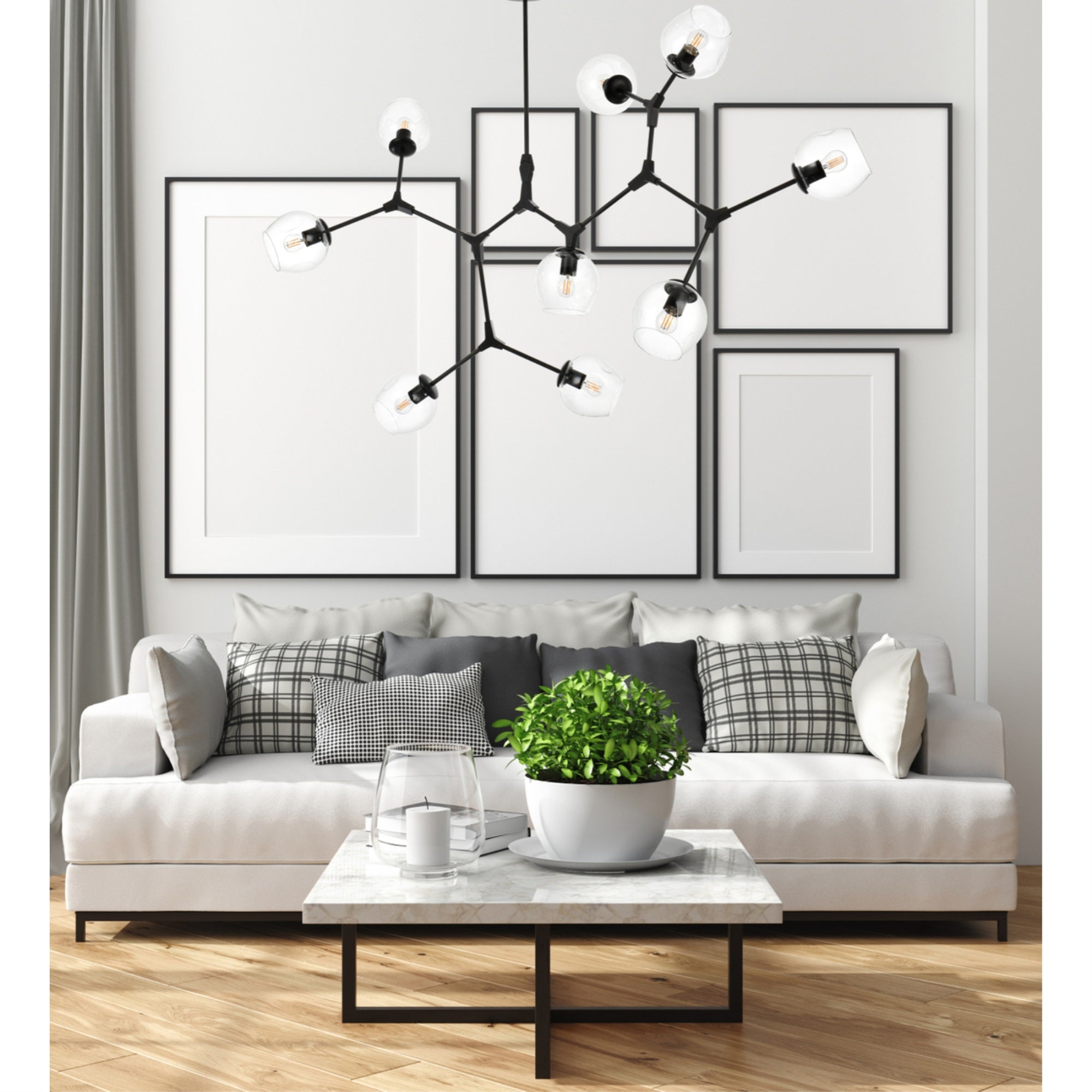 Elegant Lighting Cavoli Chandelier 60 Inch Black