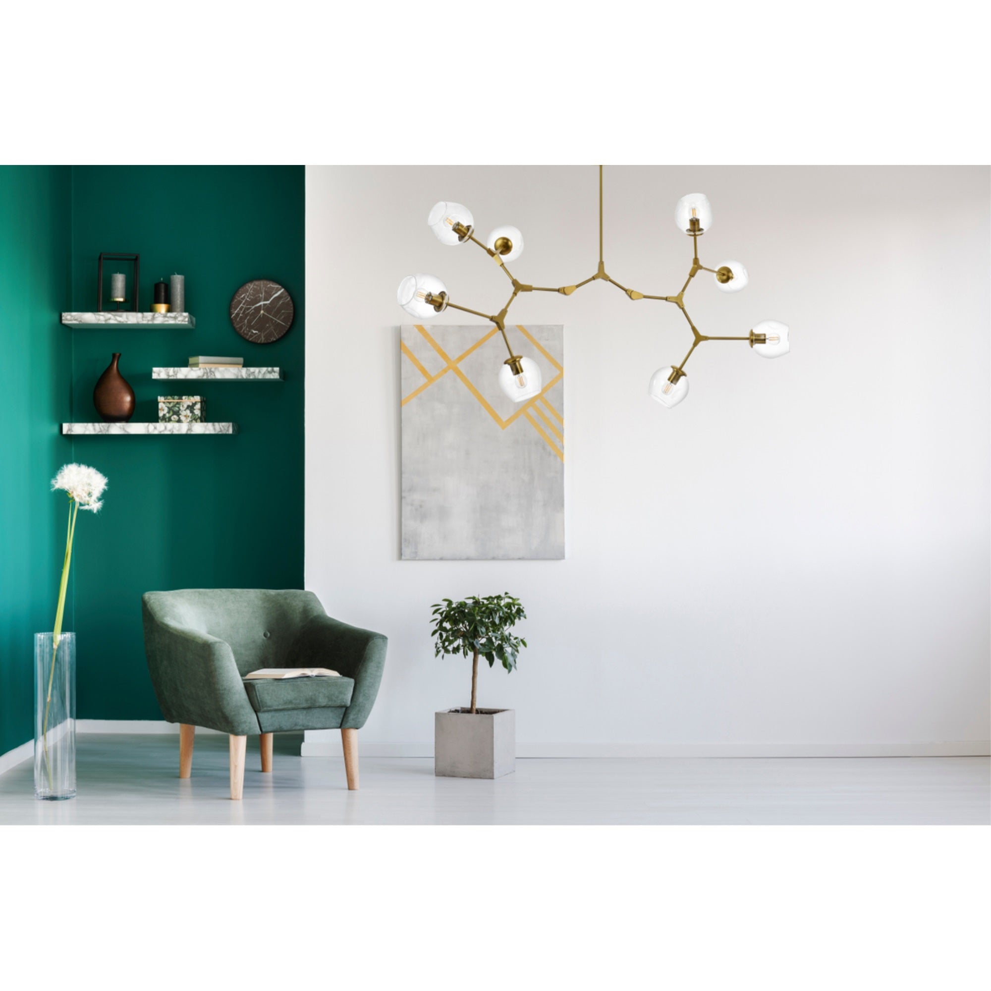 Elegant Lighting Cavoli Chandelier, Brass Finish, 61 Inch Elegant Design