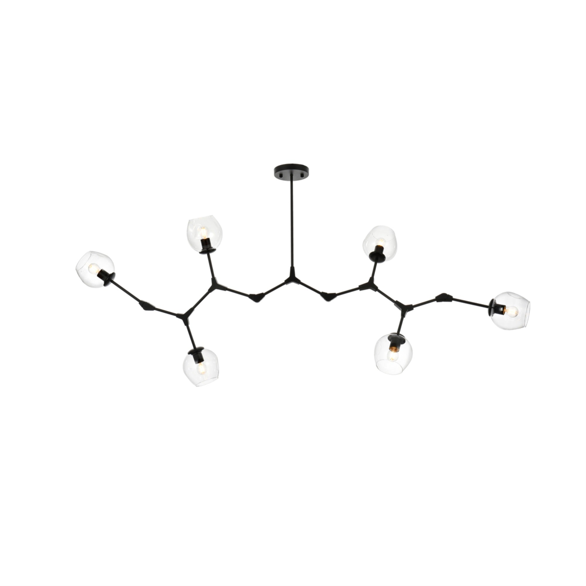 Elegant Lighting Cavoli Chandelier - 70 Inch, Black Finish