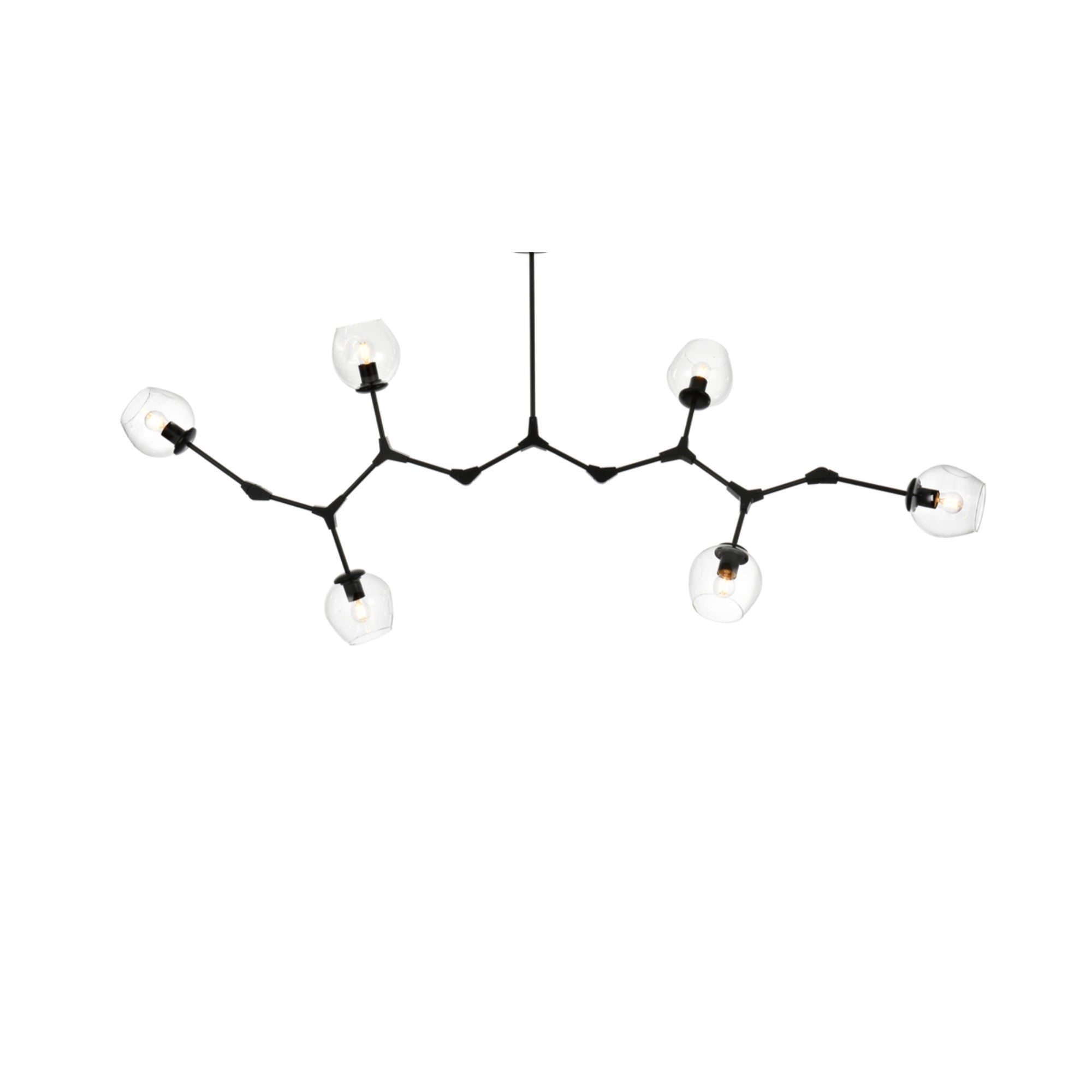 Elegant Lighting Cavoli Chandelier - 70 Inch, Black Finish