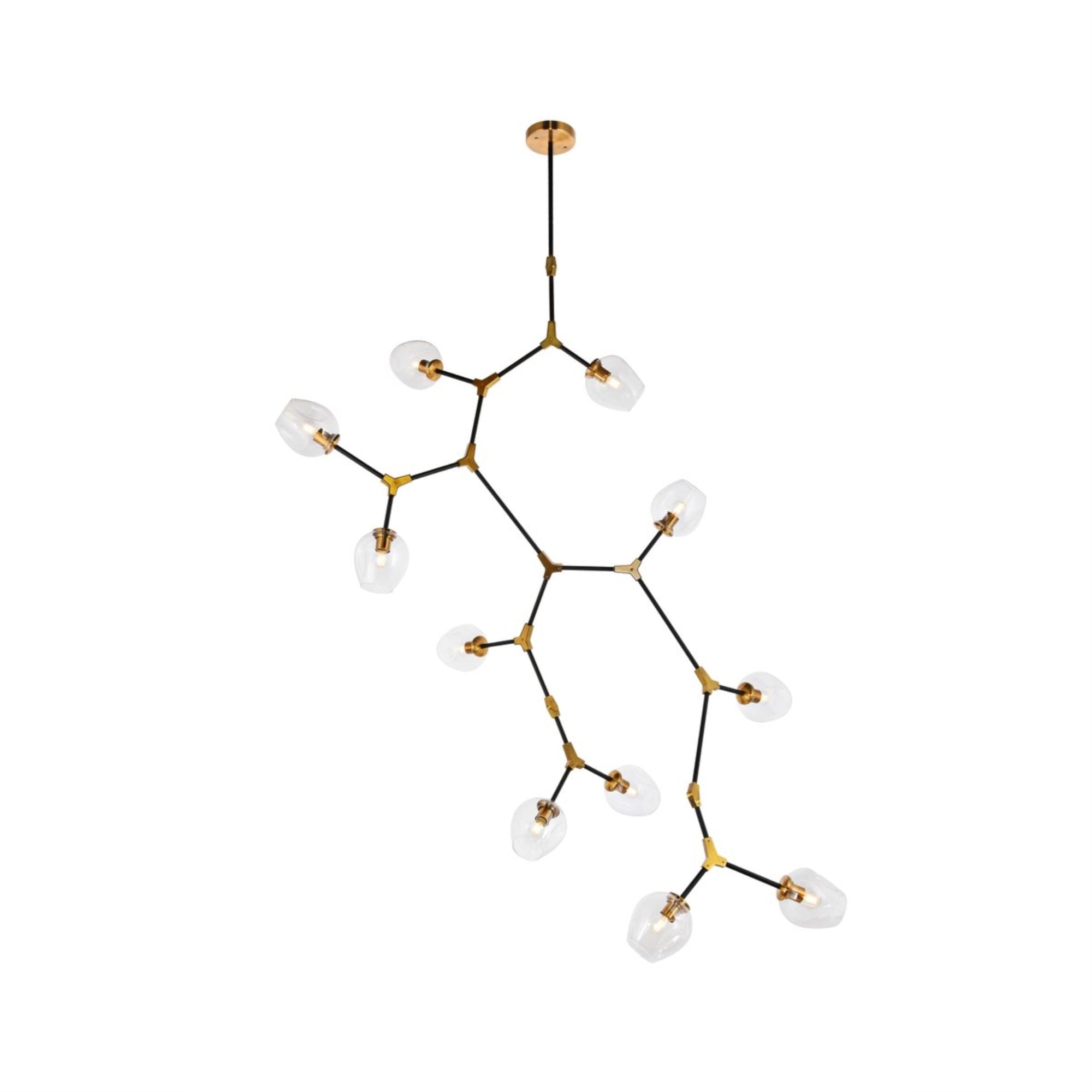 Cavoli 11 light in Light Antique Brass and Flat Black Pendant