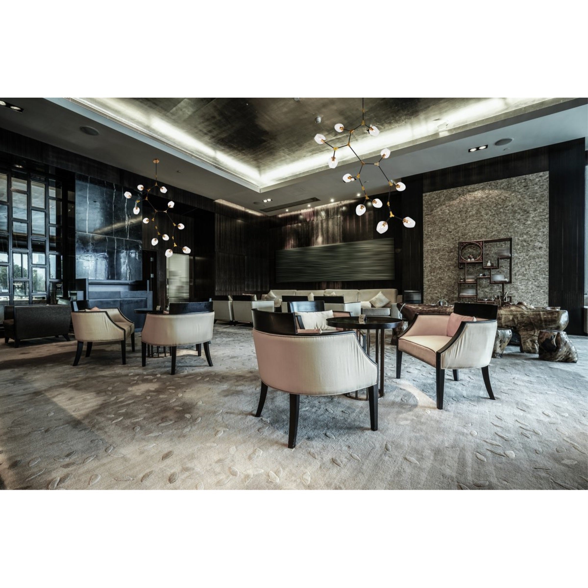 Cavoli 11 light in Light Antique Brass and Flat Black Pendant