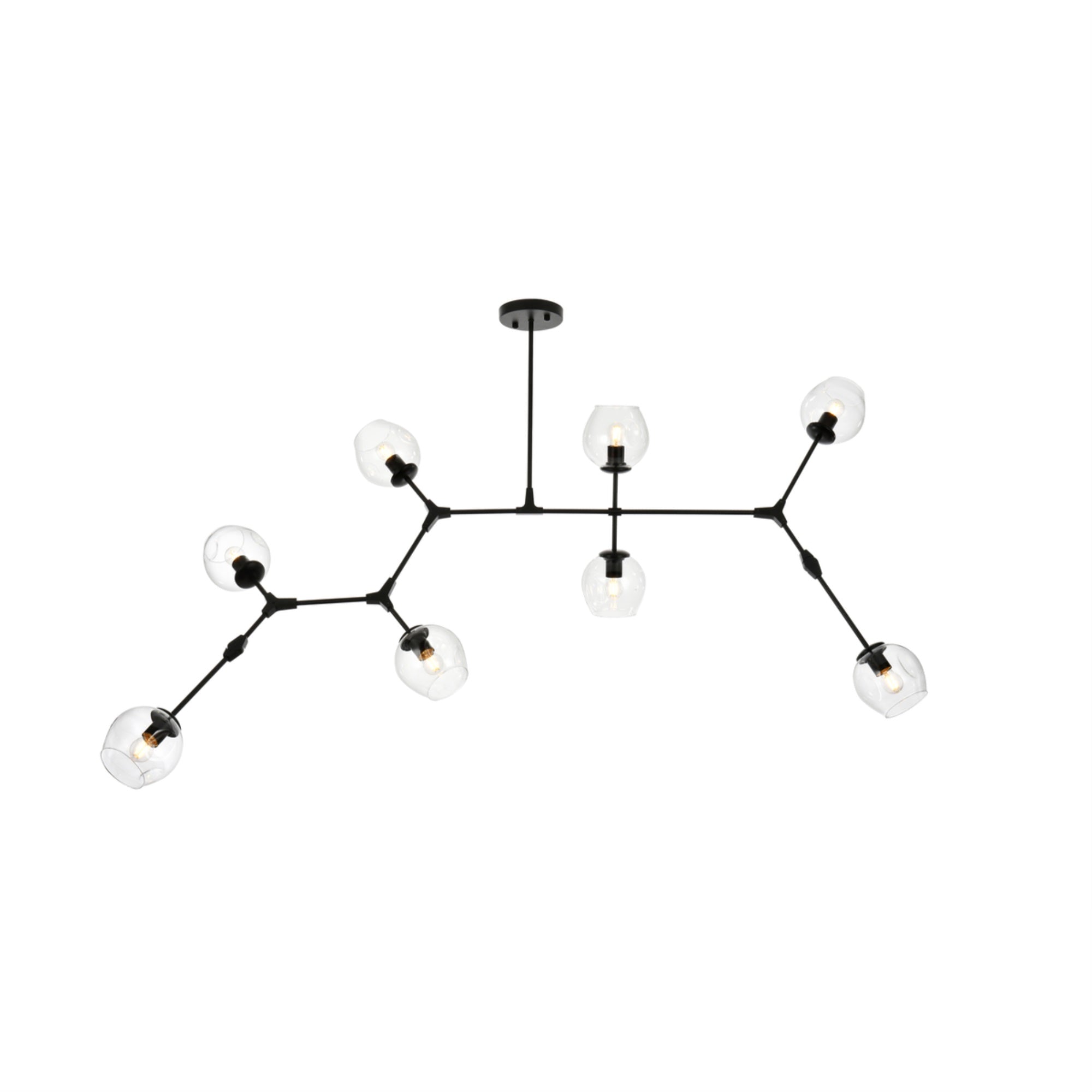 Elegant Lighting Cavoli Chandelier - 74 Inch, Black Finish