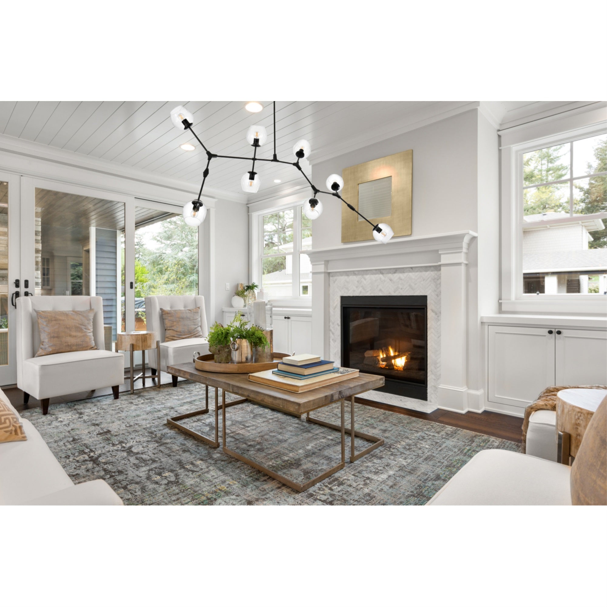 Elegant Lighting Cavoli Chandelier - 74 Inch, Black Finish
