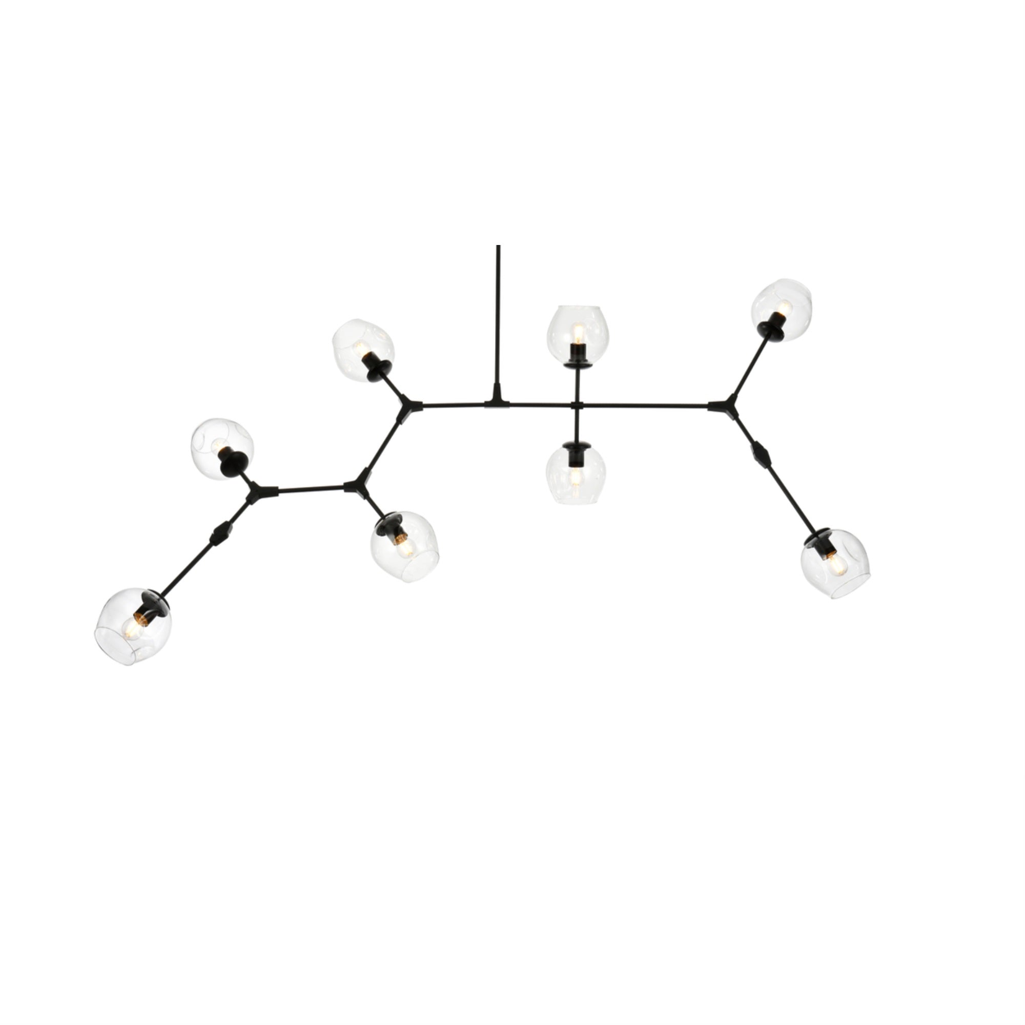 Elegant Lighting Cavoli Chandelier - 74 Inch, Black Finish