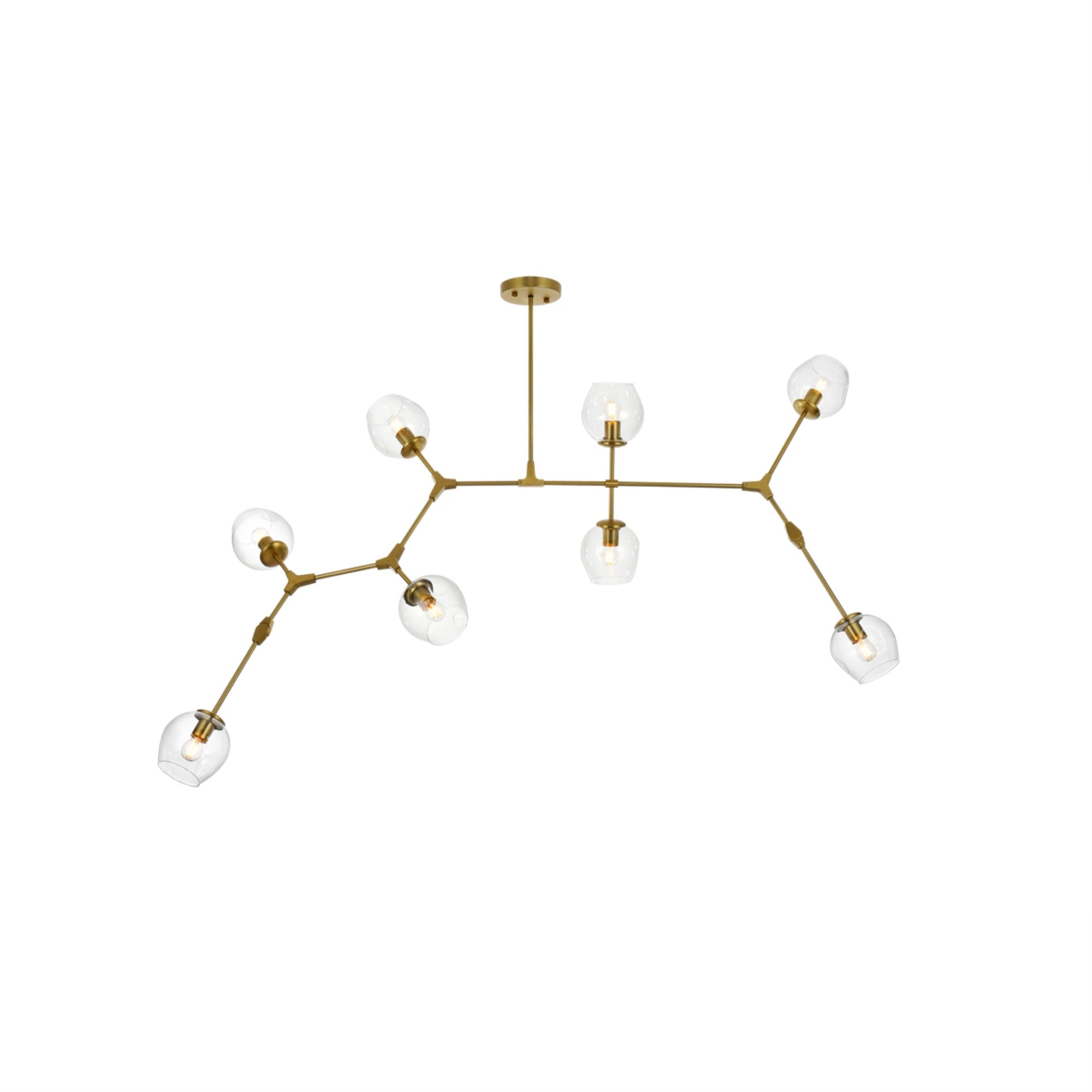 Elegant Lighting Cavoli Chandelier - 74 Inch Brass Pendant Light