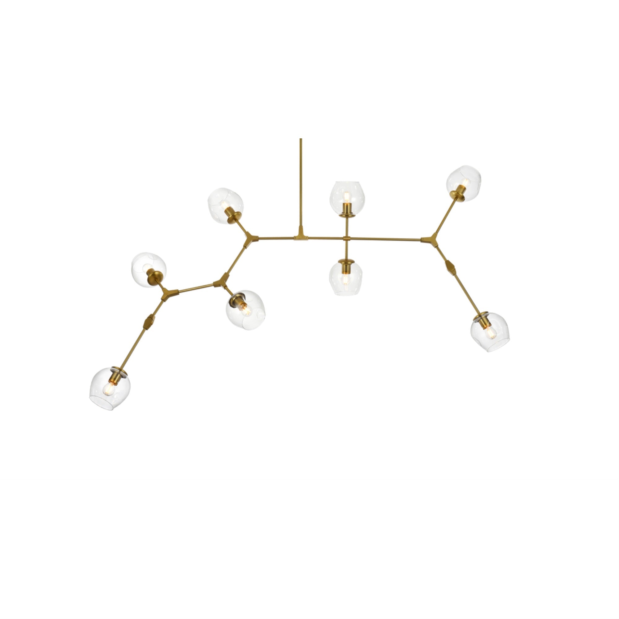 Elegant Lighting Cavoli Chandelier - 74 Inch Brass Pendant Light