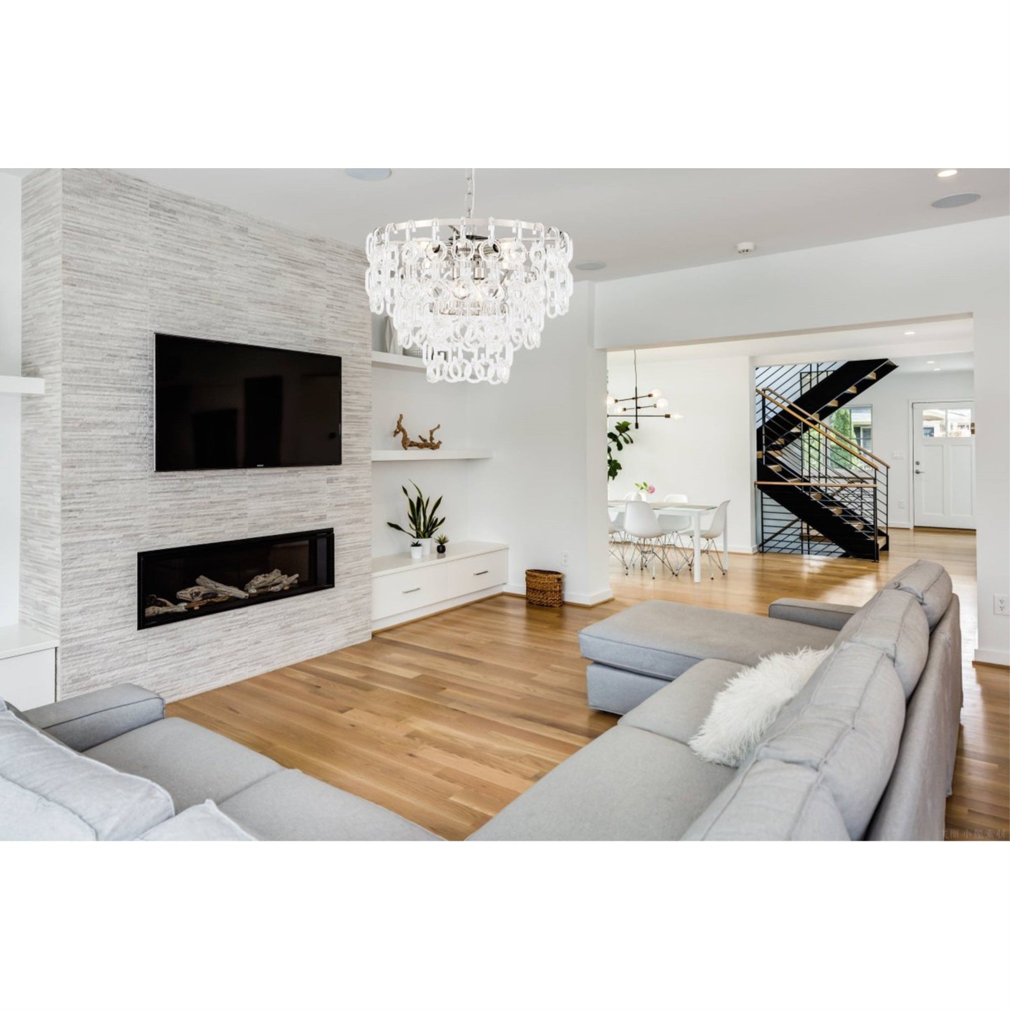 Debutante 6 light Polished Nickel Pendant