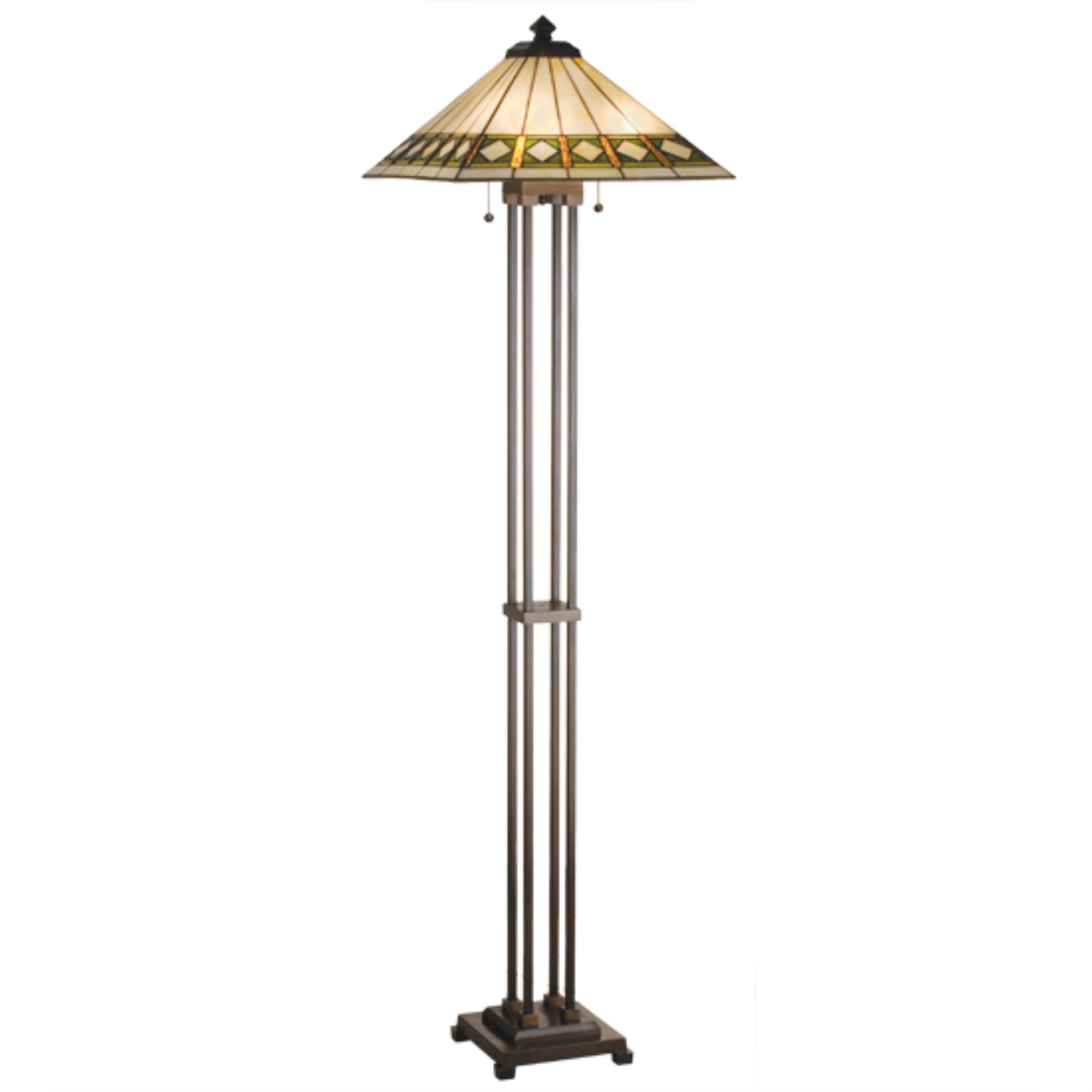 63 inchH Diamond Band Mission Floor Lamp