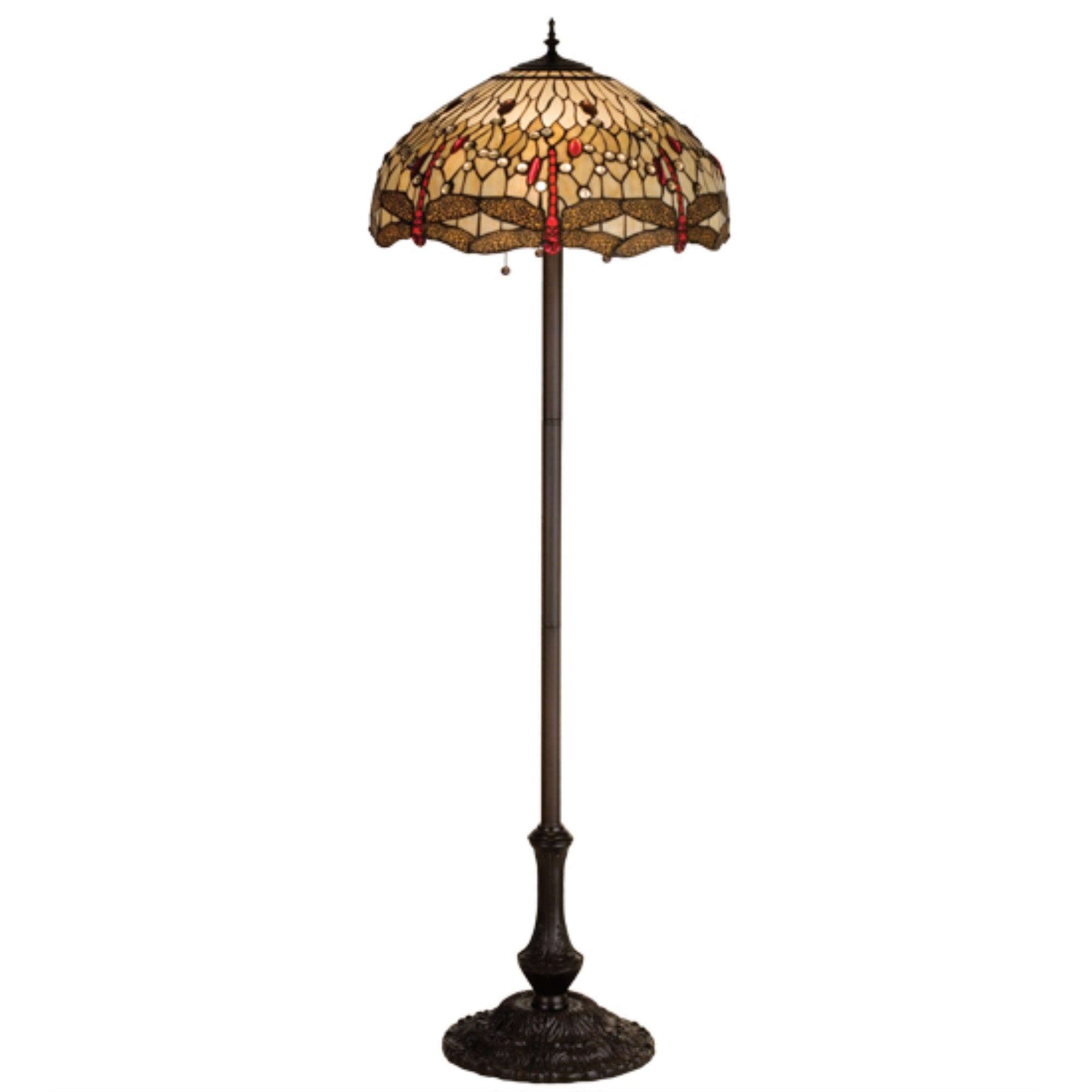 Meyda Tiffany Lighting 63in Metal Pendant Fixture Model 17473 Finish Beige Flame