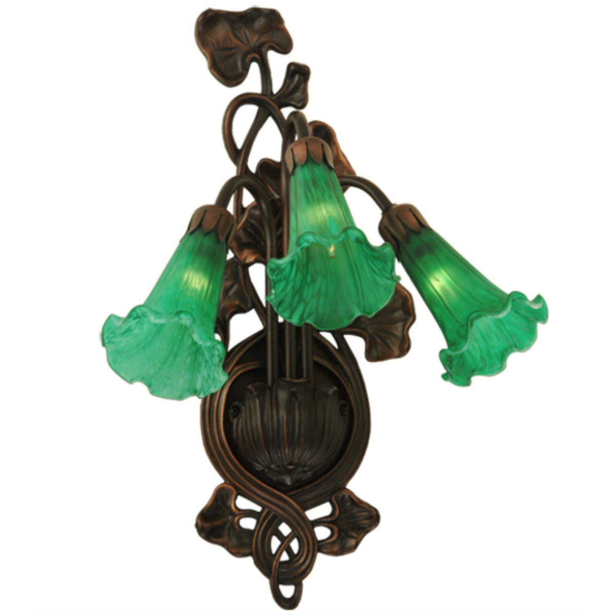 10.5''W Green Pond Lily 3 LT Wall Sconce