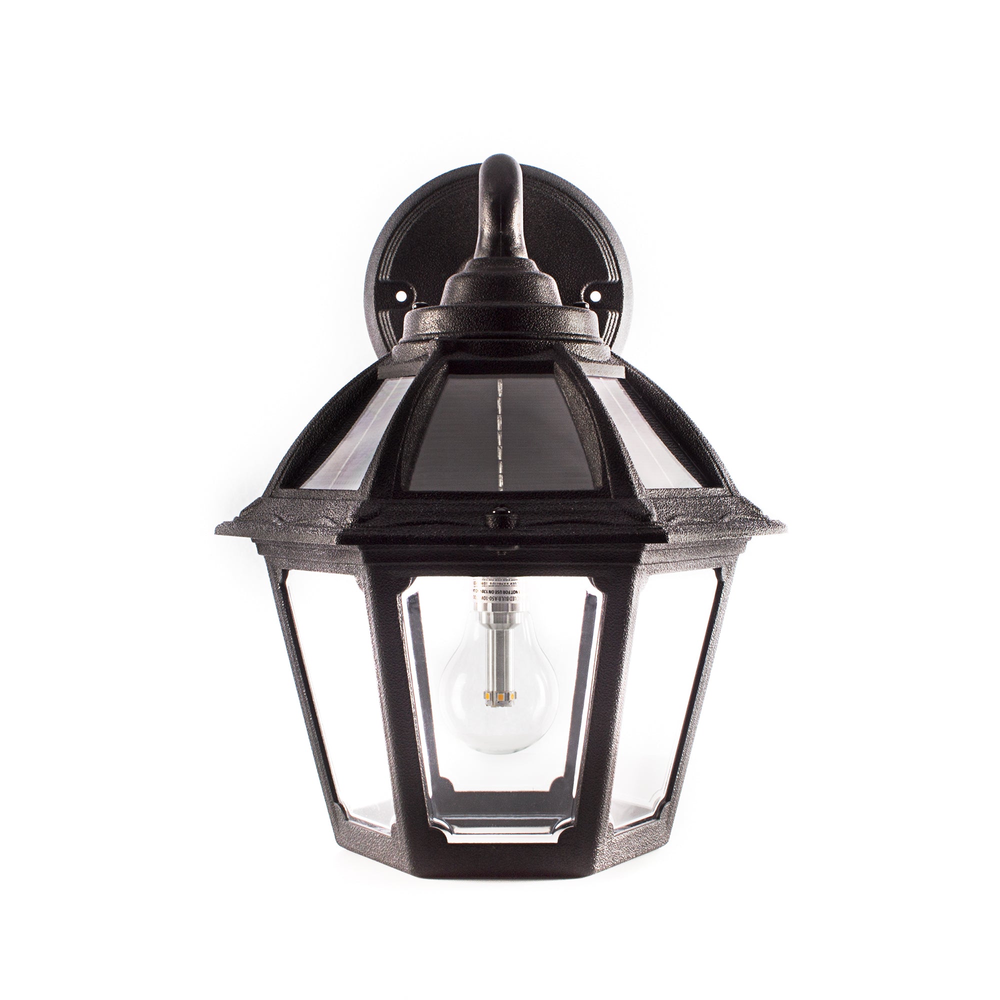 Gama Sonic Polaris Solar Wall Sconce Light, Warm White LED, Black Resin, Model 177010, Outdoor Lamp for Walkways and Columns