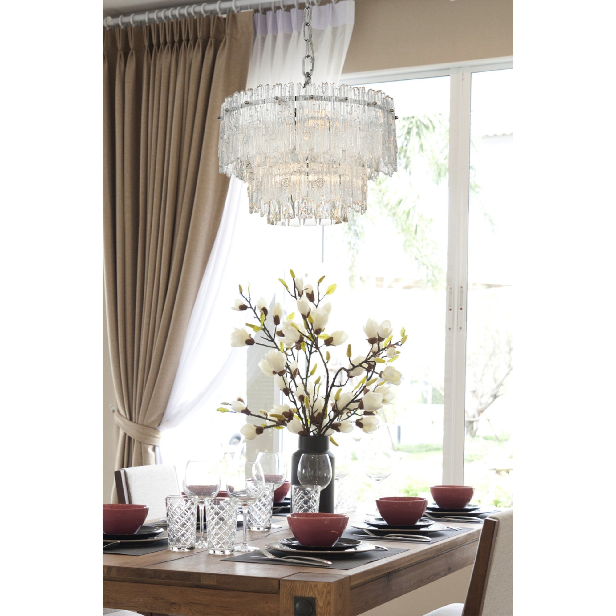 Elegant Lighting Emilia 15 Inch Pendant Light In Chrome