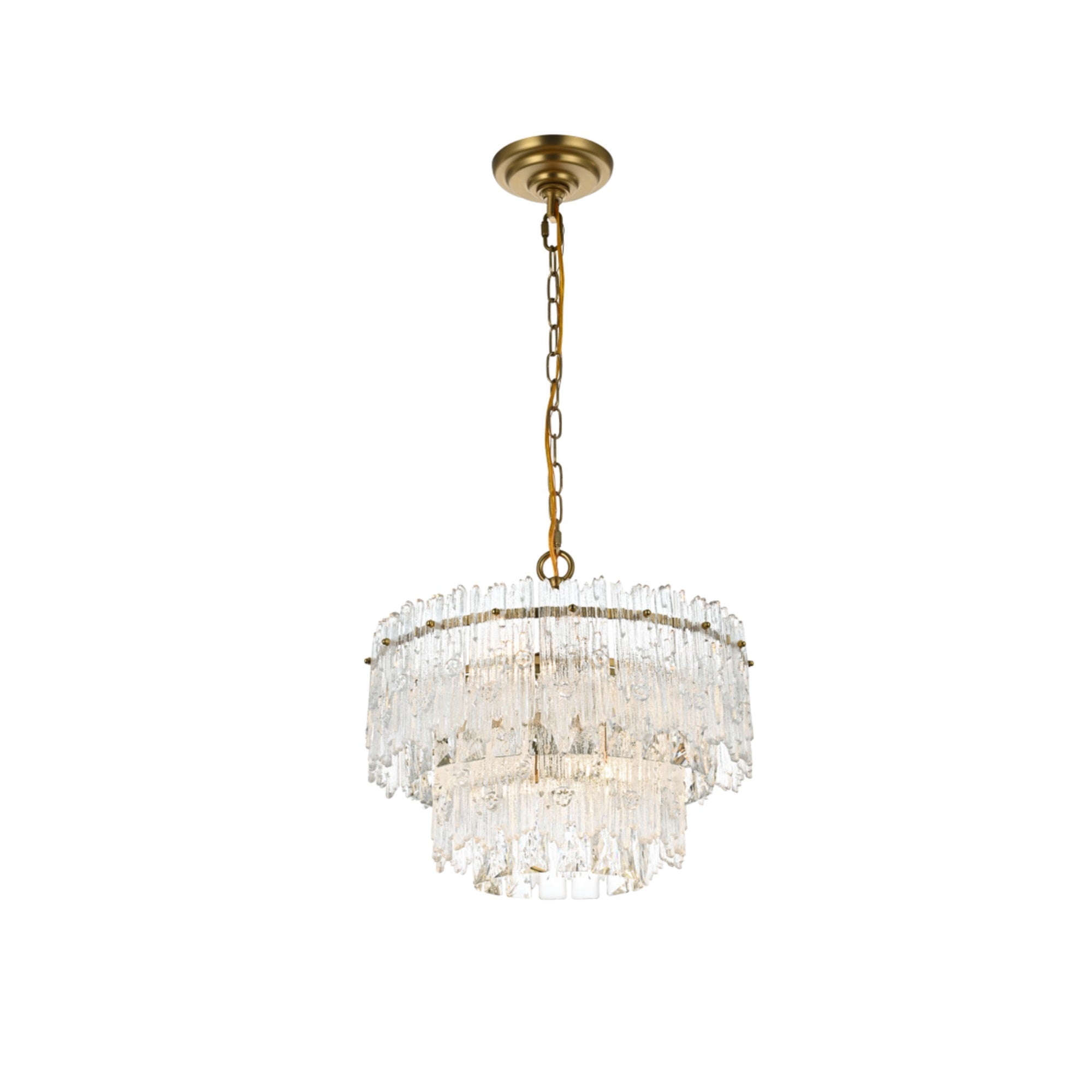 Elegant Lighting Emilia 15 Inch Pendant Light In Satin Gold