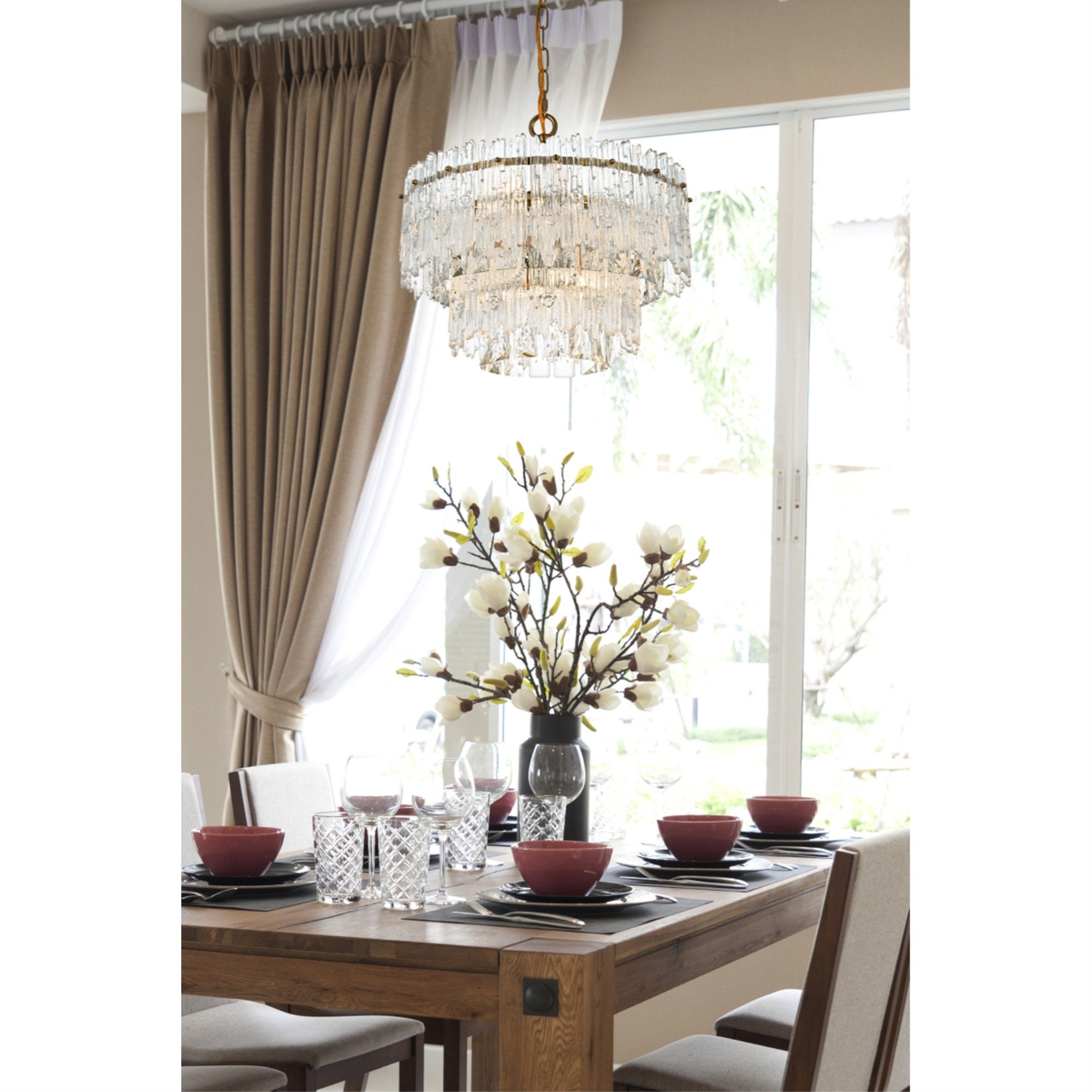 Elegant Lighting Emilia 15 Inch Pendant Light In Satin Gold