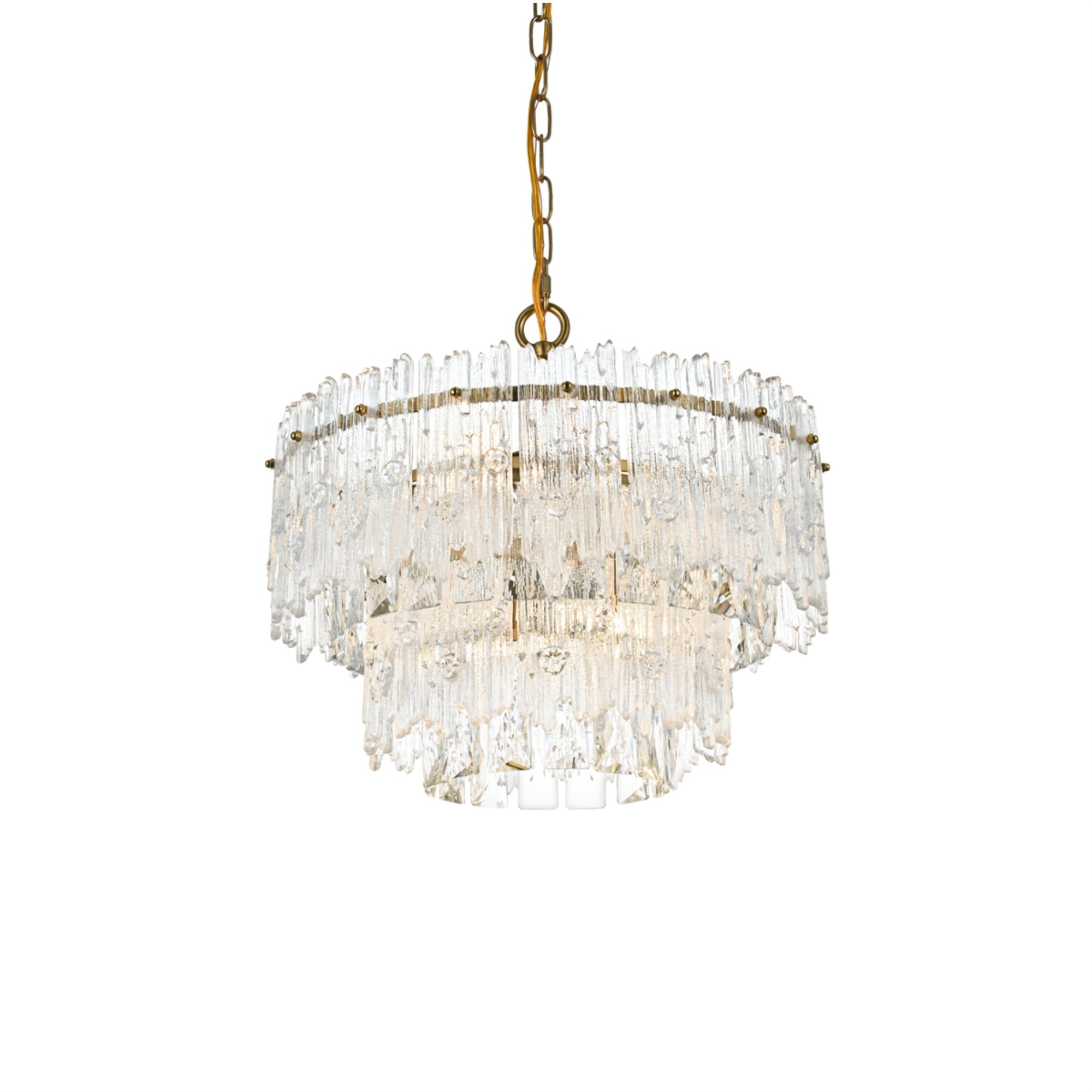 Elegant Lighting Emilia 15 Inch Pendant Light In Satin Gold