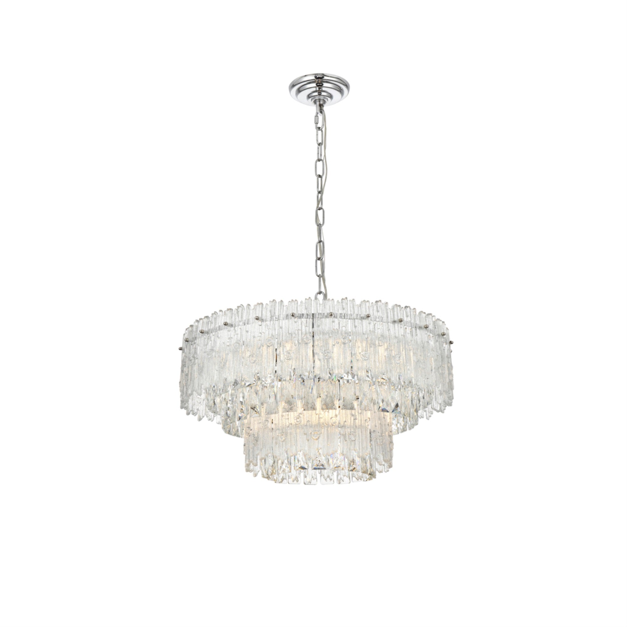 Elegant Lighting Emilia 6-Light Metal & Glass Chandelier In Chrome/Clear