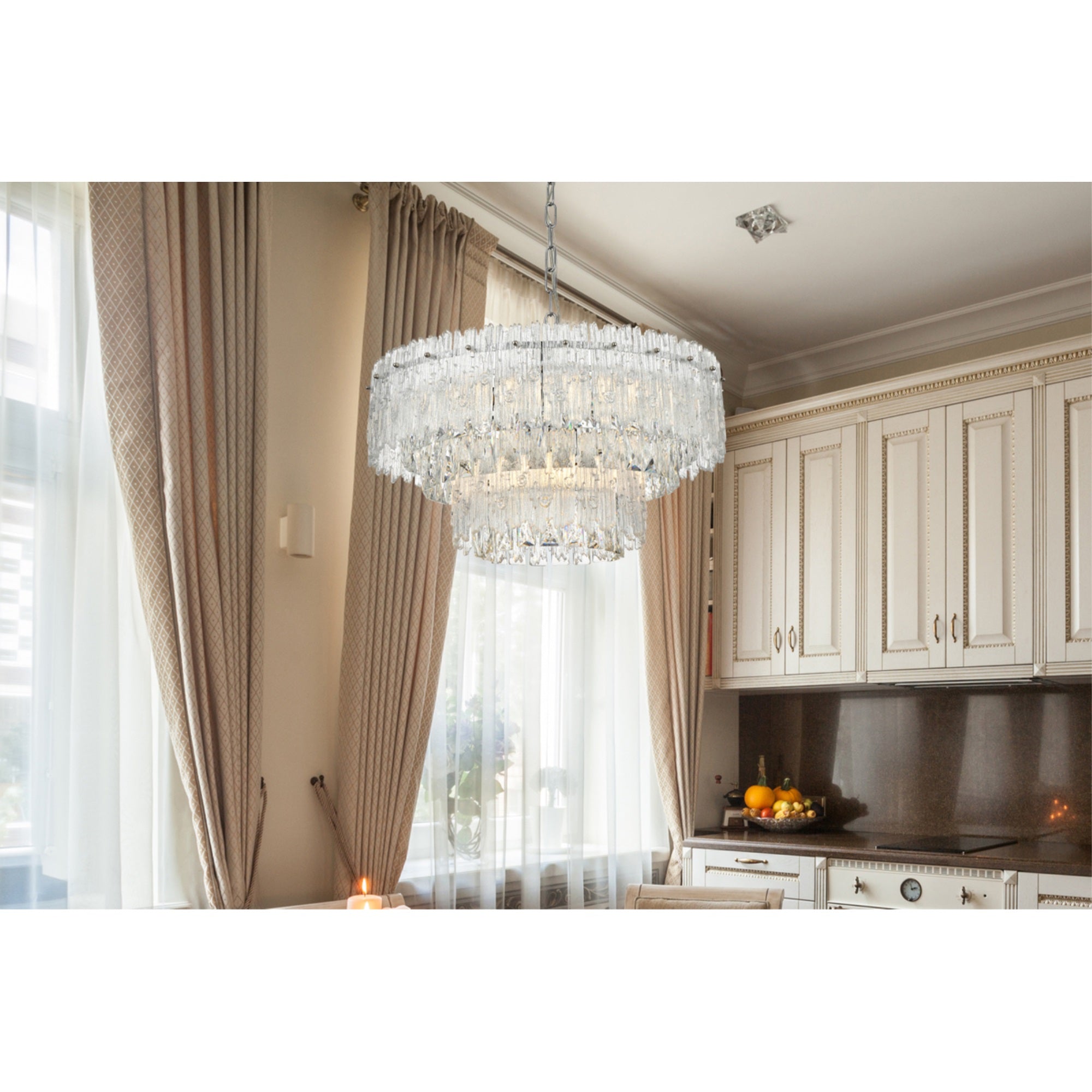 Elegant Lighting Emilia 6-Light Metal & Glass Chandelier In Chrome/Clear